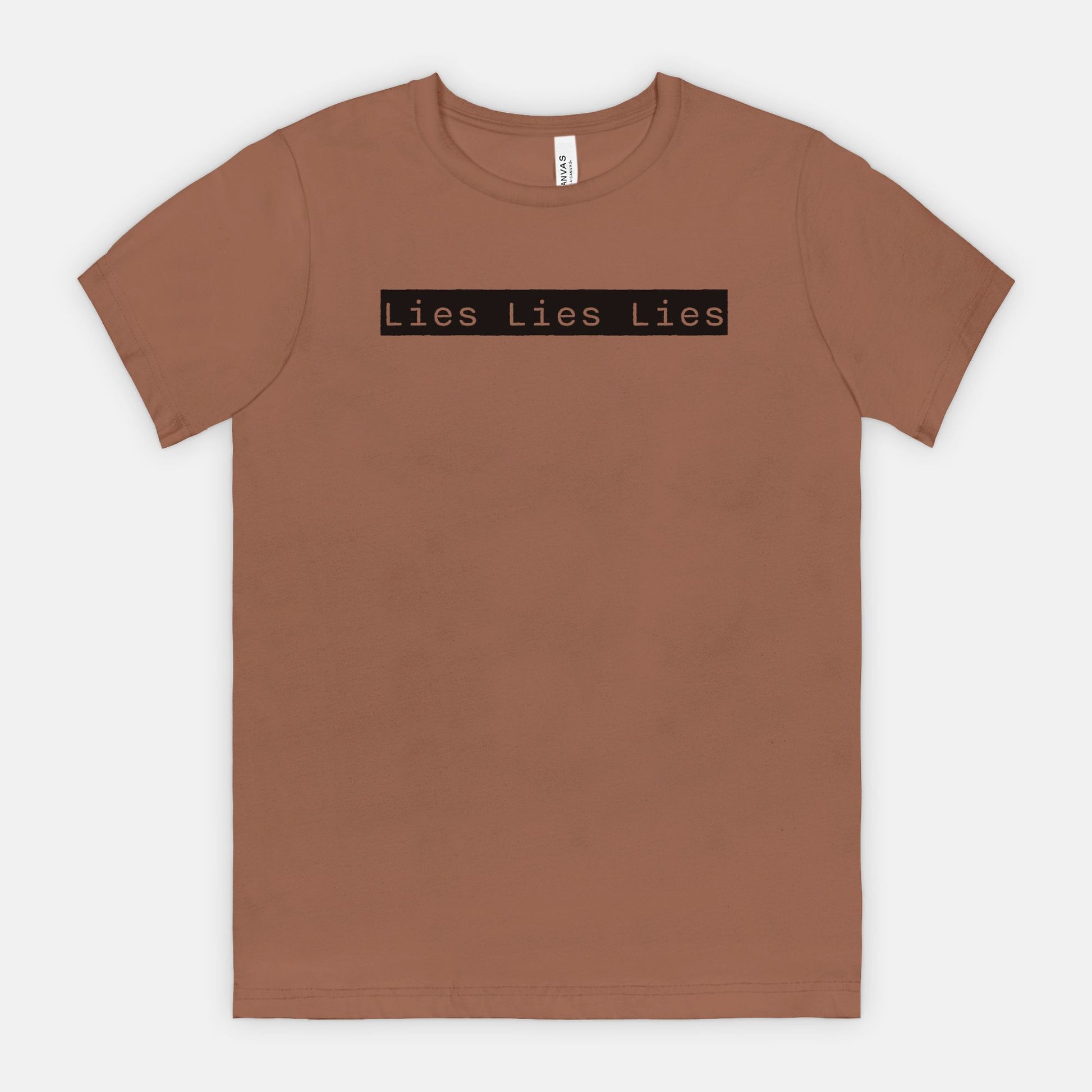 Lies Lies Lies Black Box T-Shirt — Bold Minimalist Statement Tee