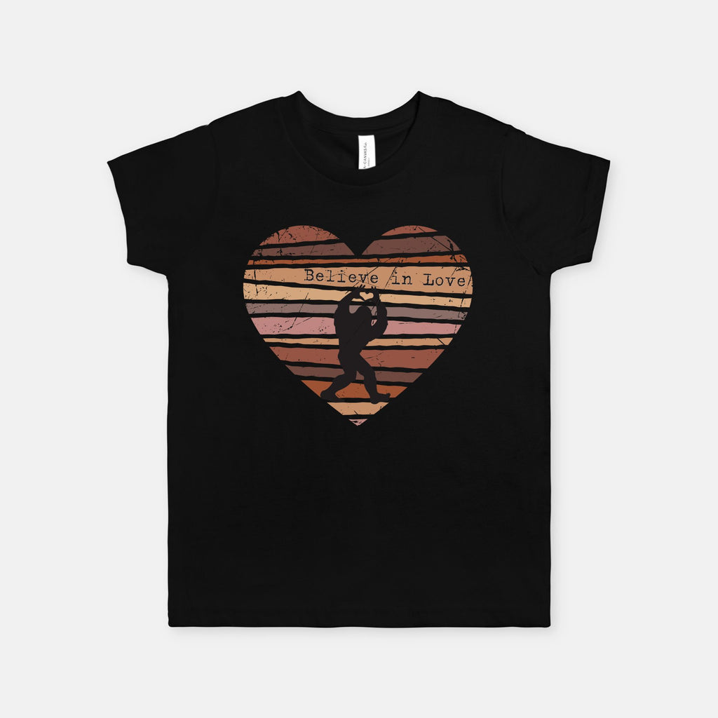 Believe in Love Bigfoot Youth Graphic T-Shirt