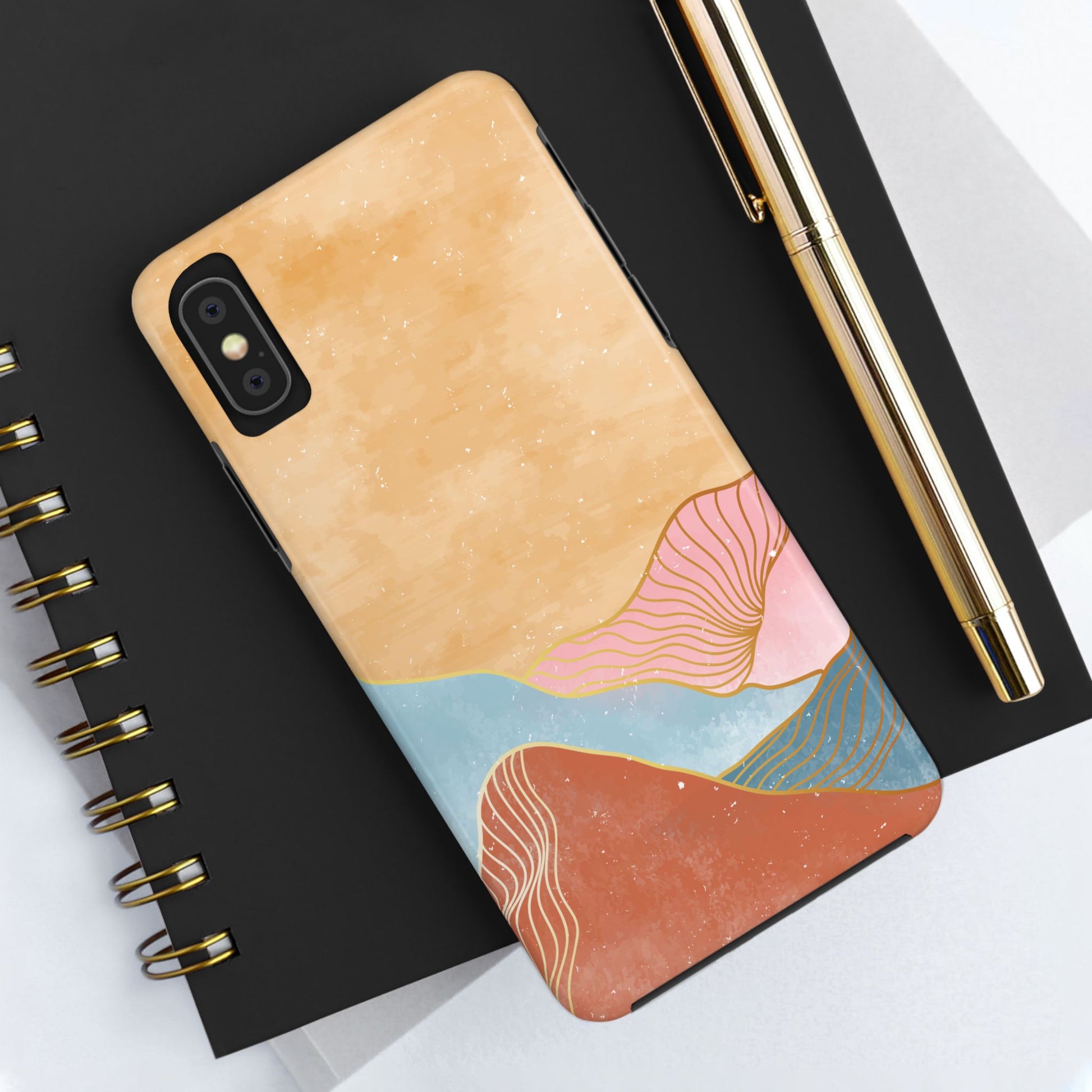 Golden Horizon Abstract Mountain Phone Case