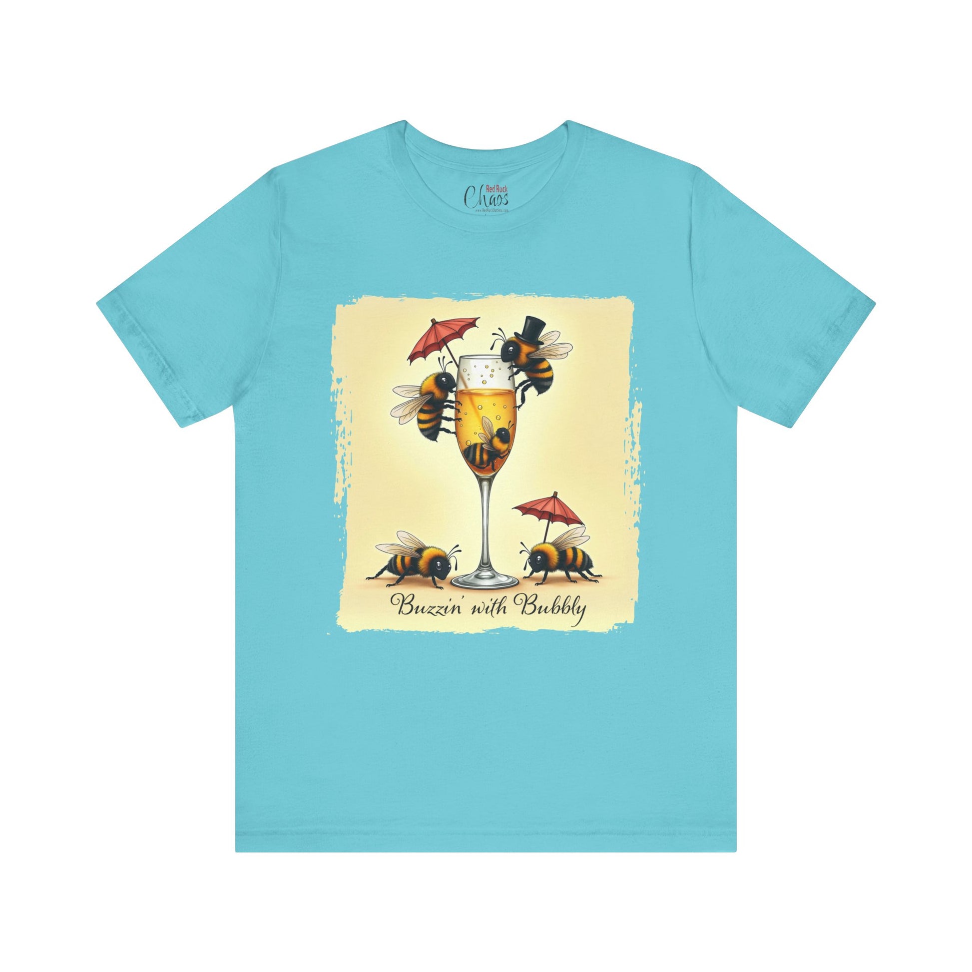 Buzzin’ with Bubbly – Funny Bee Champagne Shirt