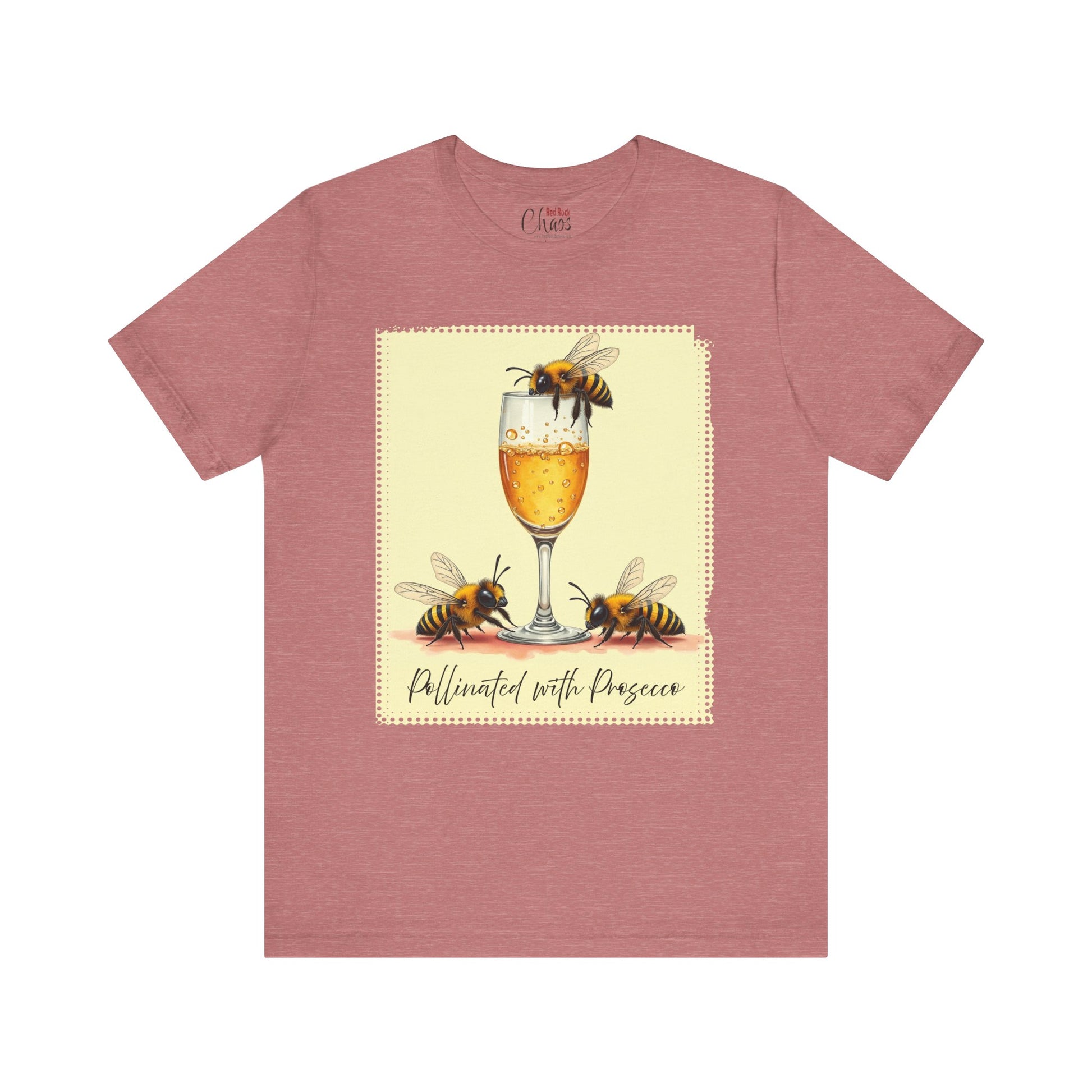 Pollinated with Prosecco – Cute Funny Bee Pun Tee