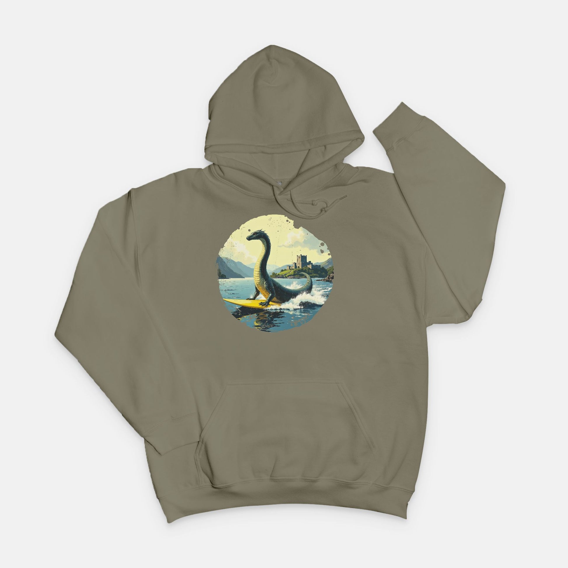 Loch Ness on Surfboard Sweatshirt