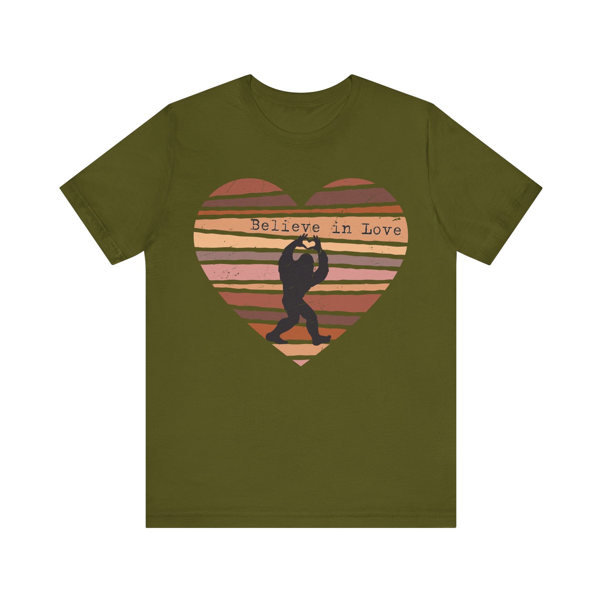 Believe in Love Bigfoot Retro Heart