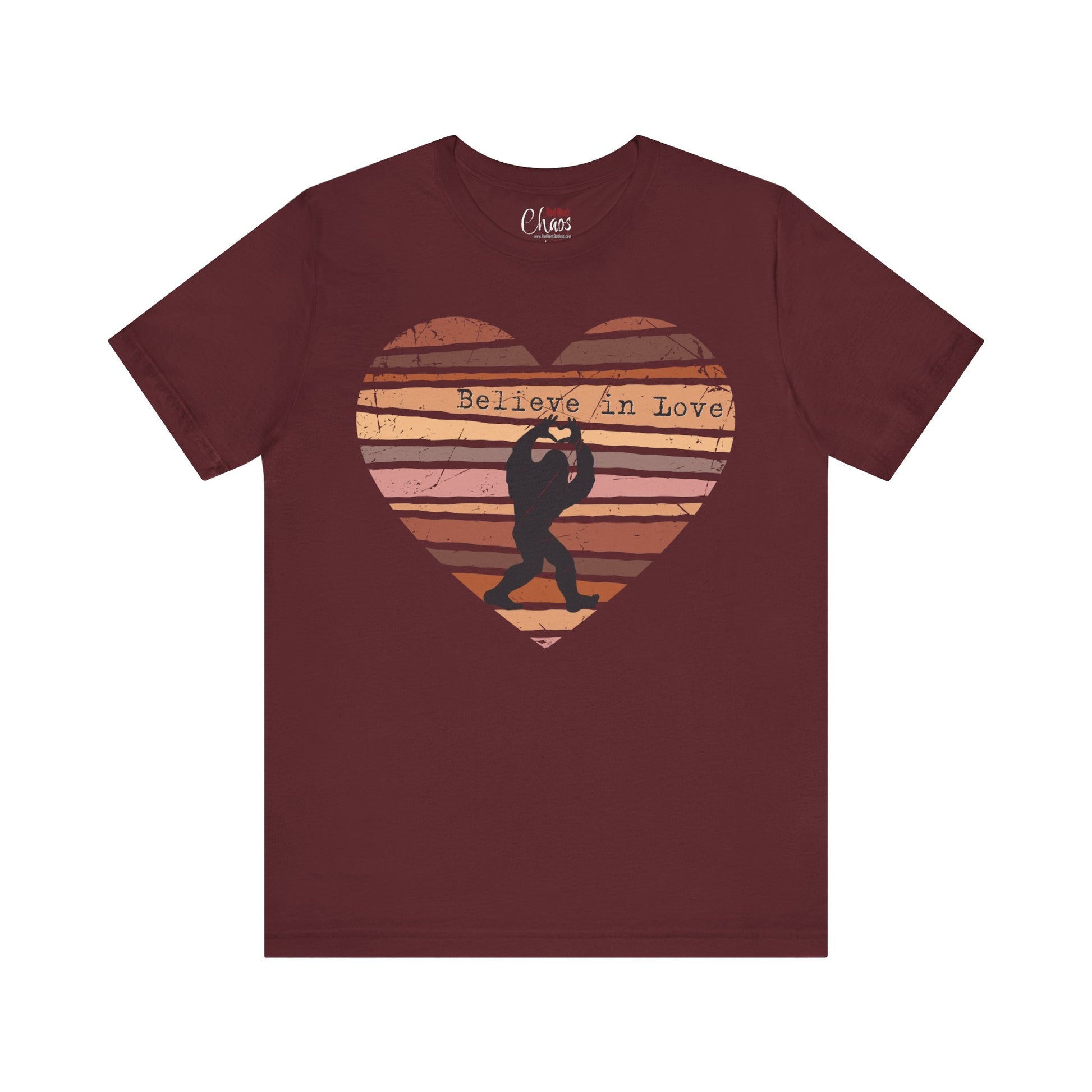 Believe in Love Bigfoot Retro Heart