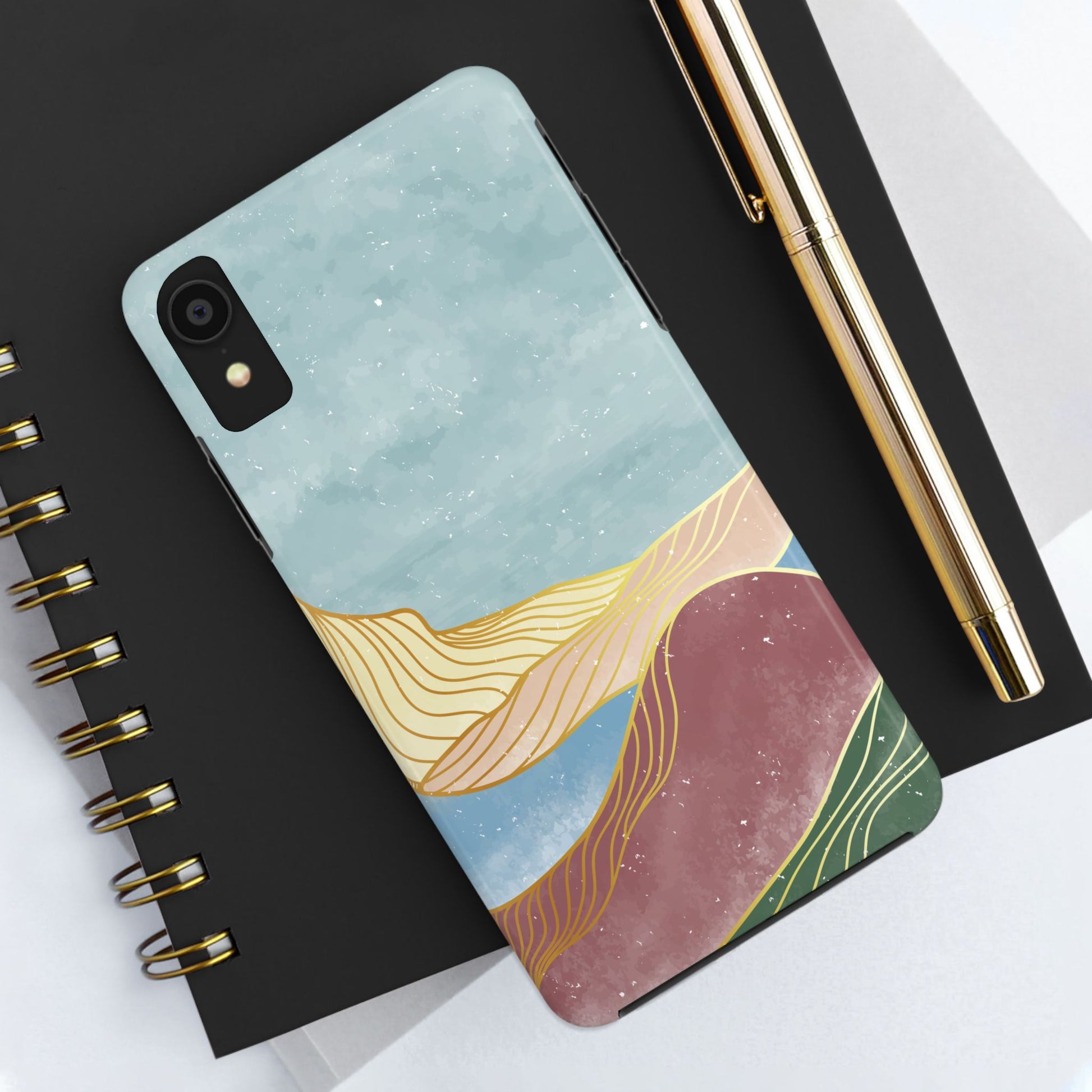 Abstract Mountain Blue Skies scene Phone Case