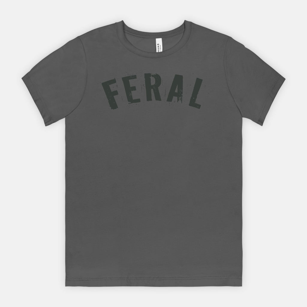 FERAL Graphic Tee – Bold Distressed Statement Adult Shirt