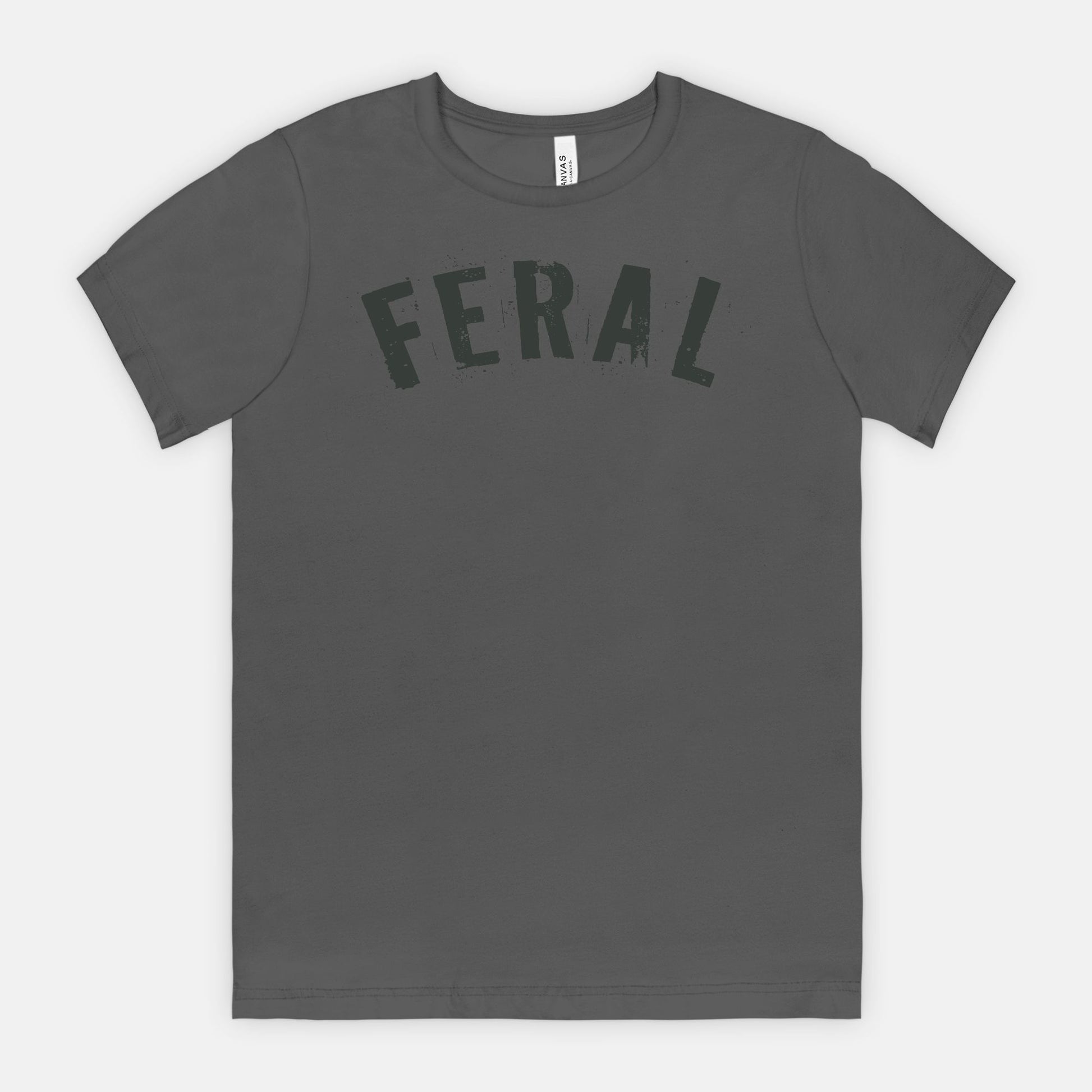 FERAL Graphic Tee – Bold Distressed Statement Adult Shirt