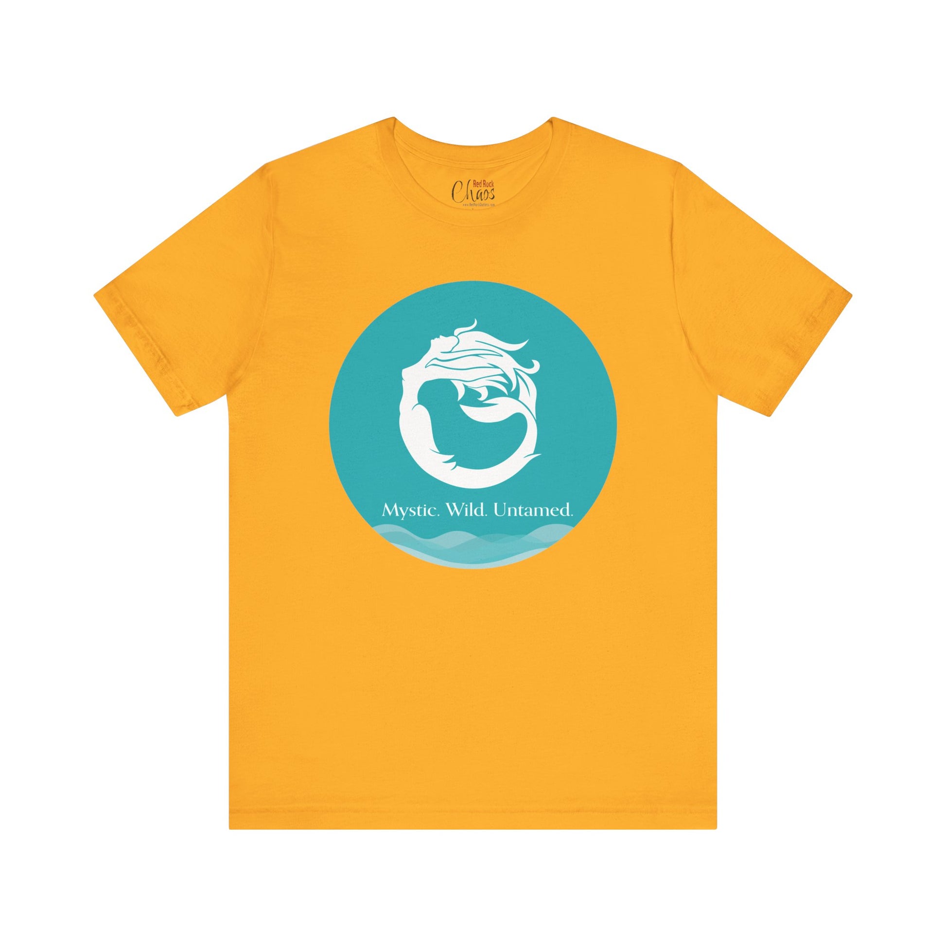 Mystic Wild Untamed Mermaid Circle Tee – Minimalist Ocean Waves Design