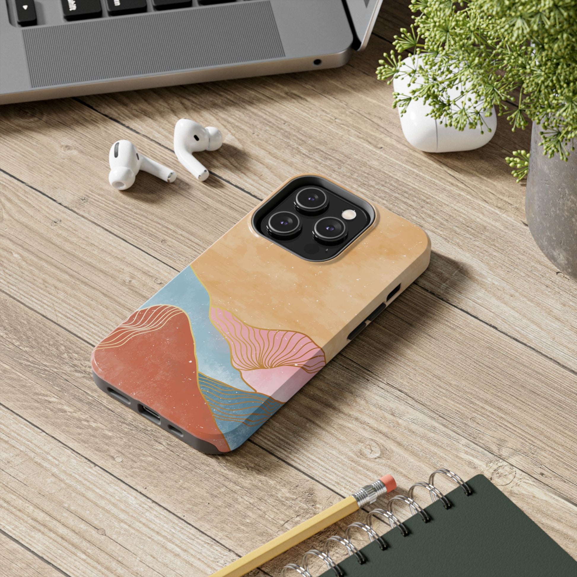 Golden Horizon Abstract Mountain Phone Case