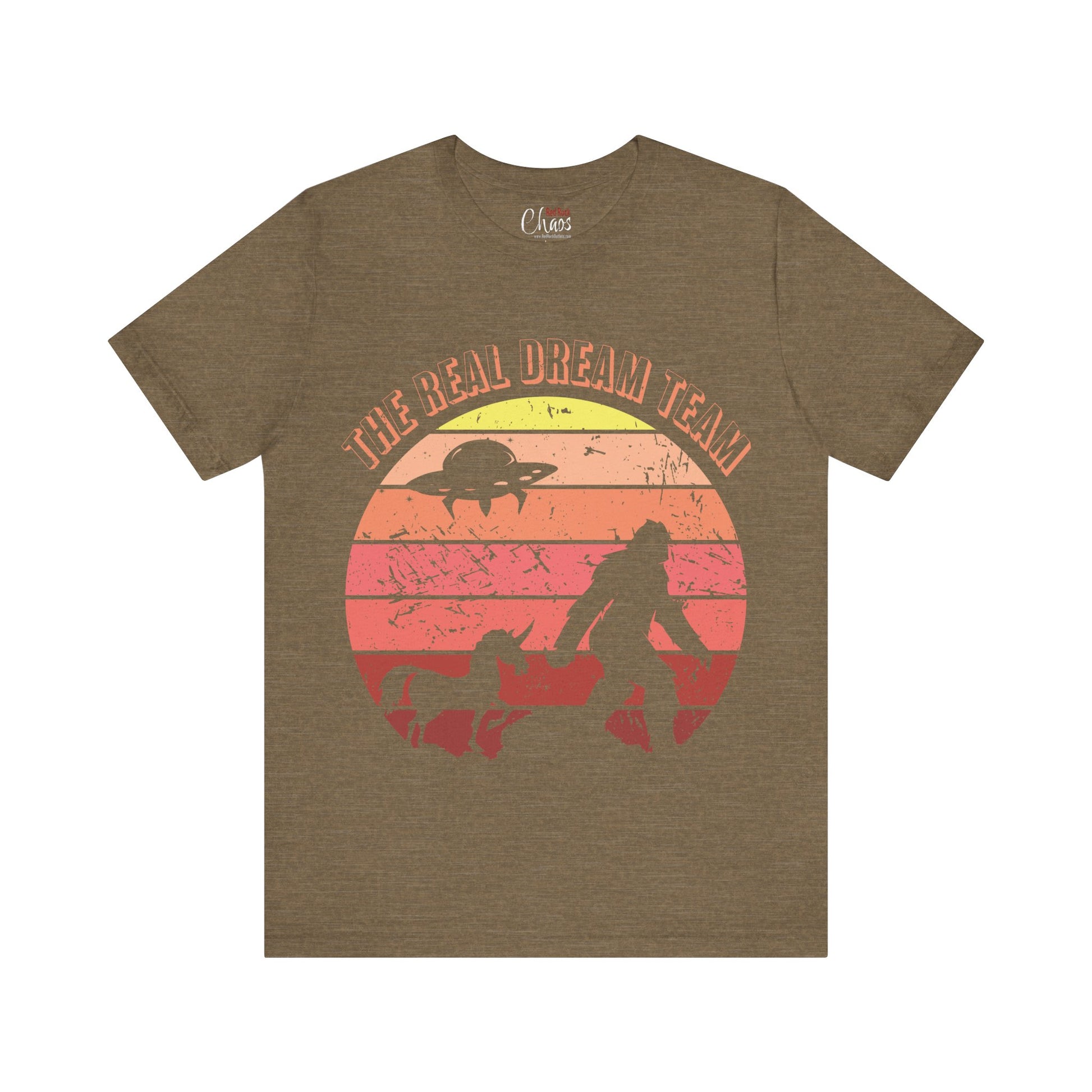 The Real Dream Team Retro Sunset Bigfoot, Unicorn & UFO Shirt