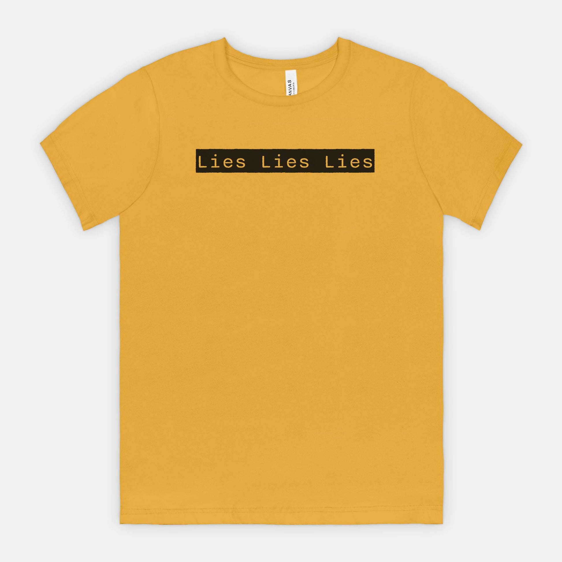 Lies Lies Lies Black Box T-Shirt — Bold Minimalist Statement Tee