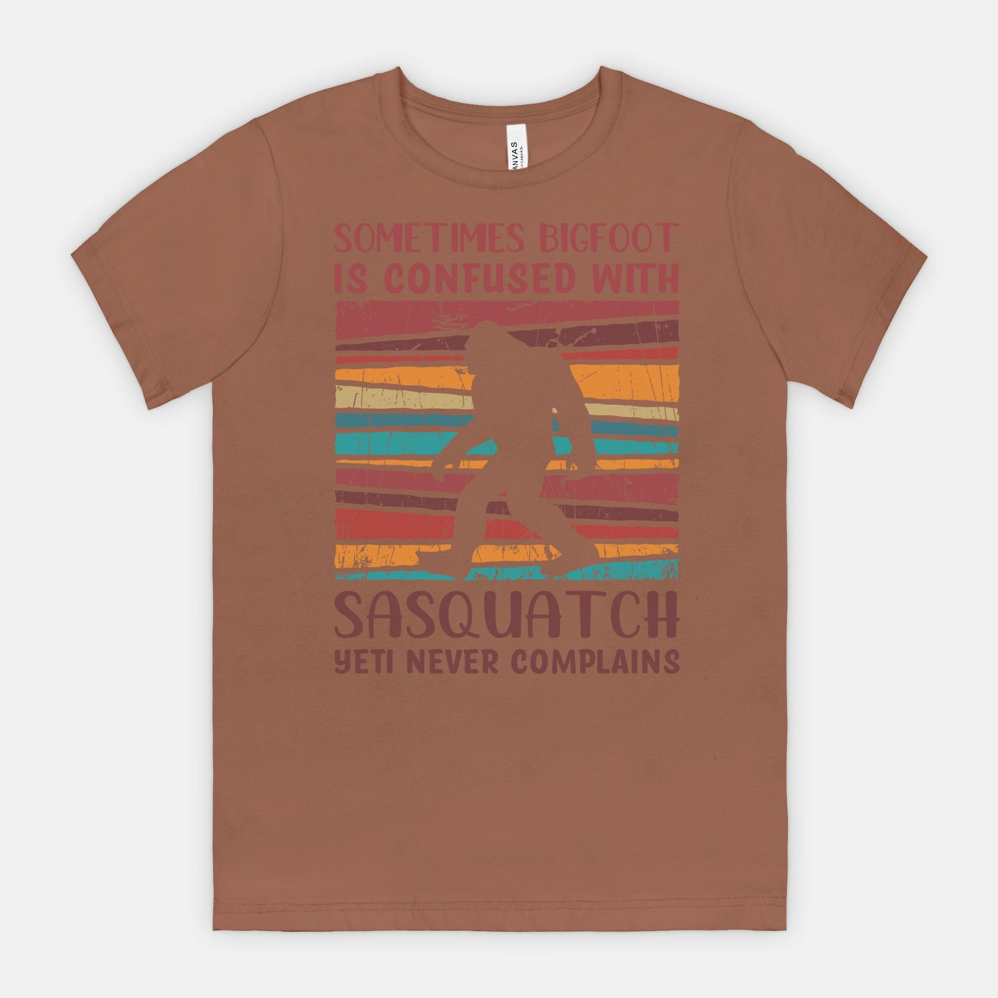 Bigfoot is sometimes confused with Sasquatch. Yeti never complains. Tee