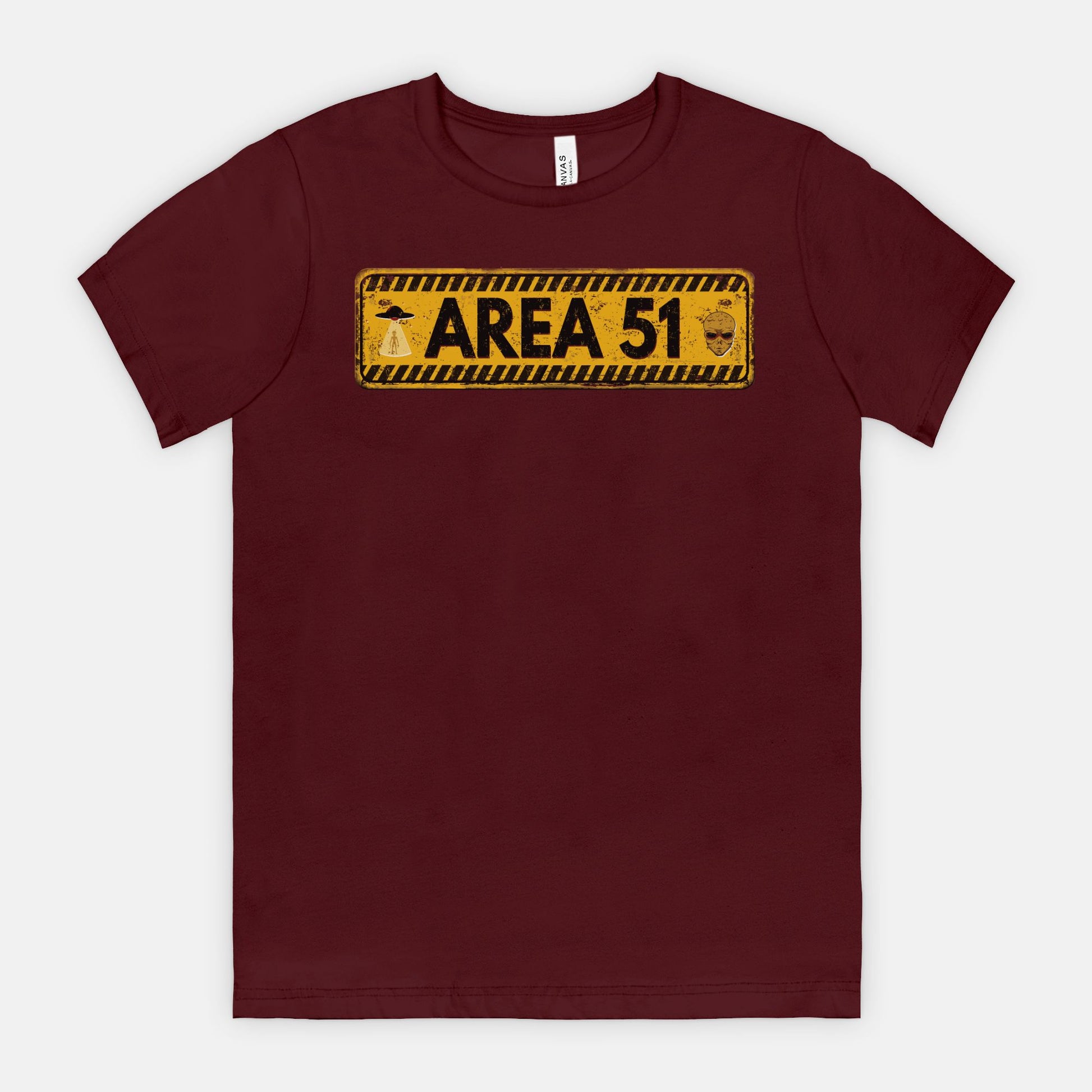 Area 51 Distressed Alien Sign Graphic Tee – Vintage Sci-Fi UFO Shirt