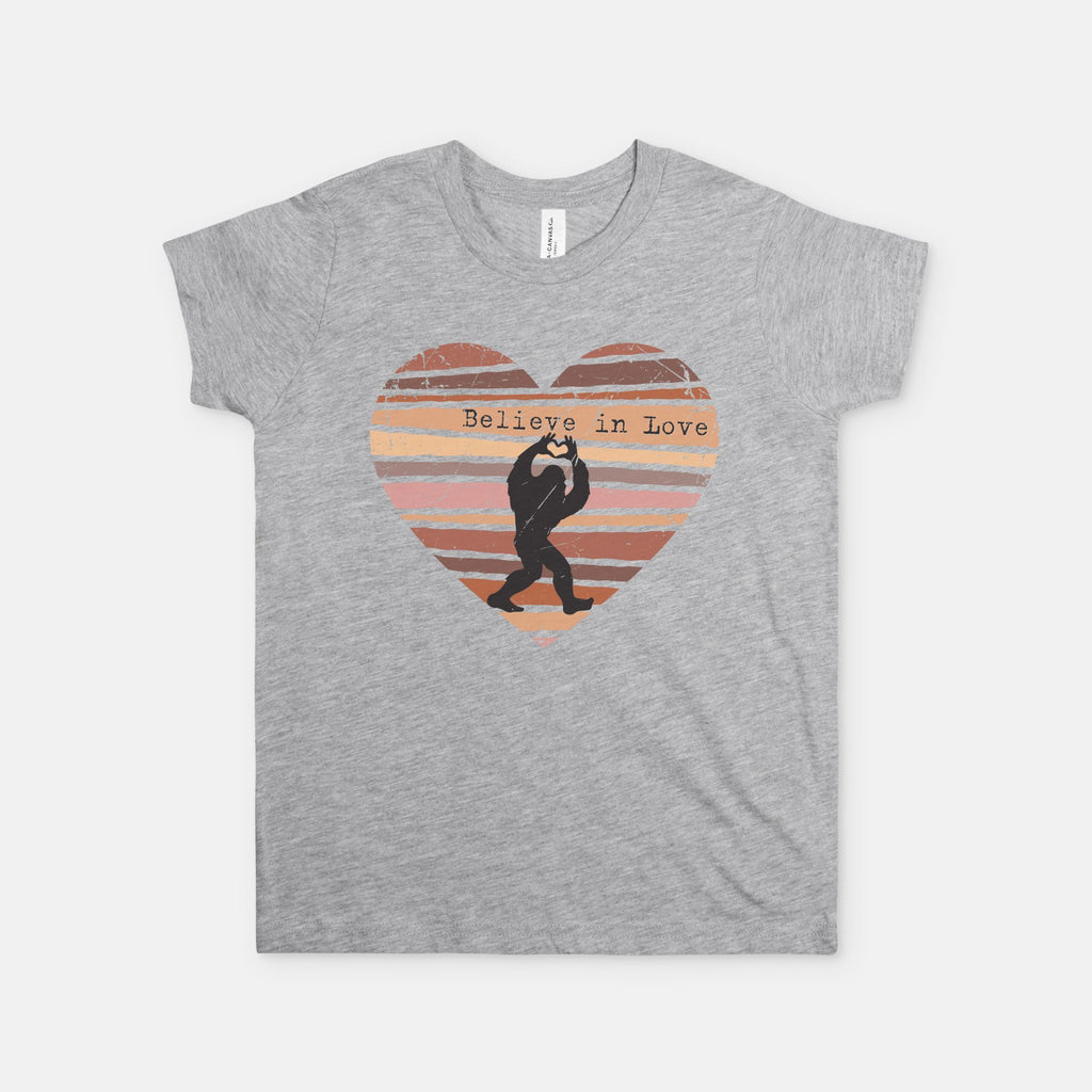 Believe in Love Bigfoot Youth Graphic T-Shirt