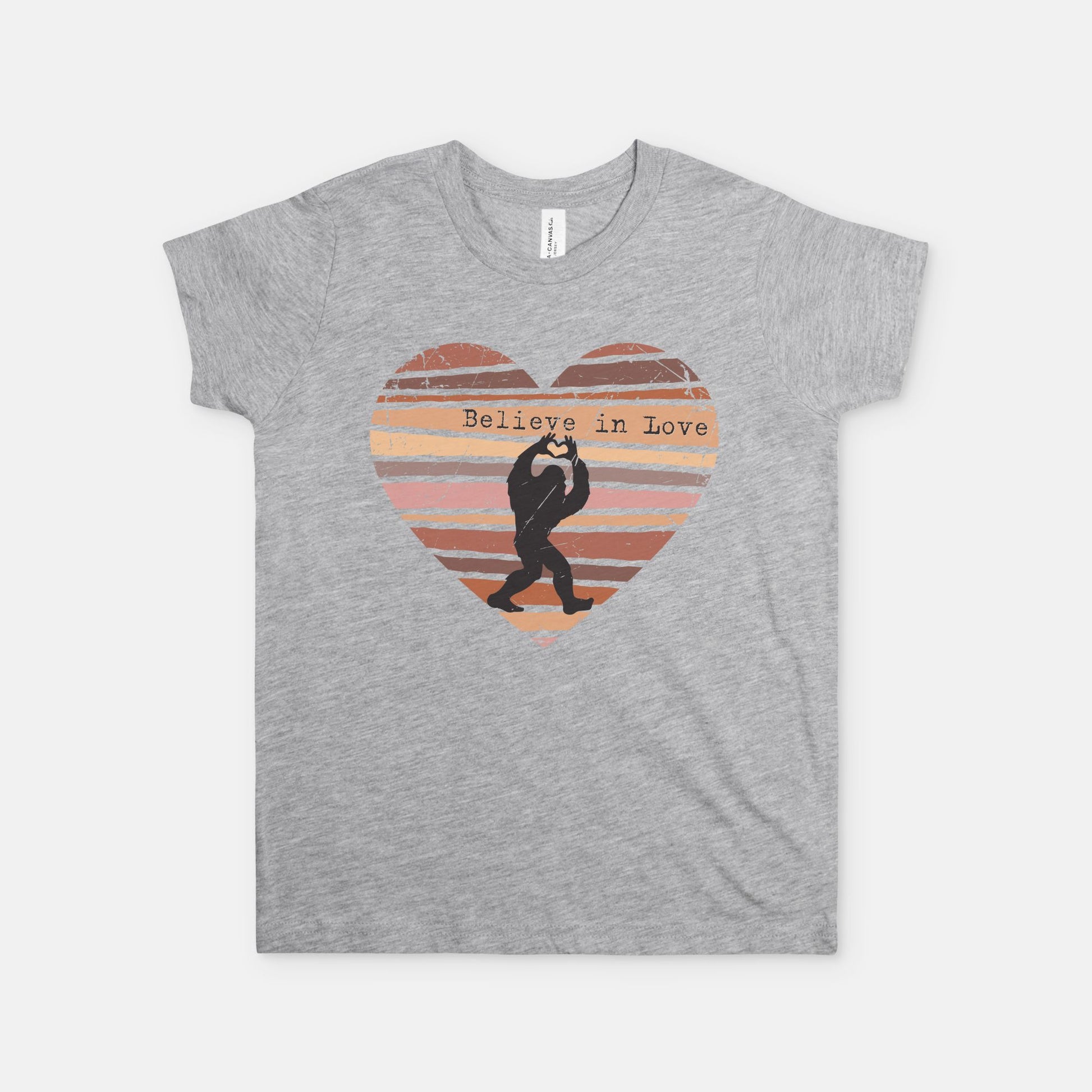 Believe in Love Bigfoot Youth Graphic T-Shirt