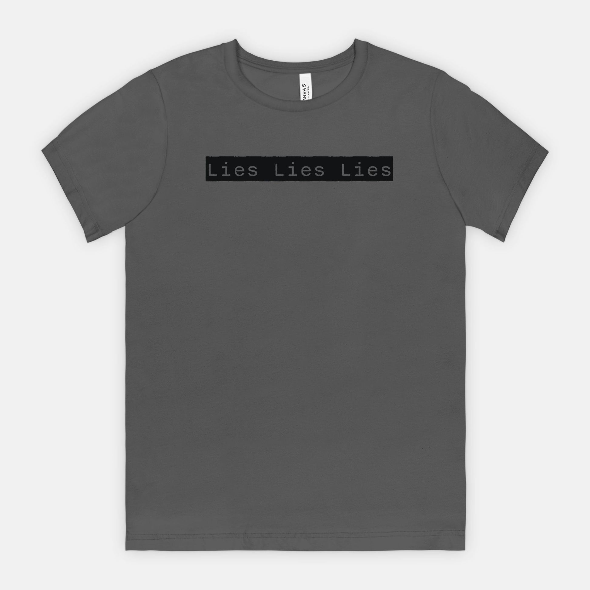 Lies Lies Lies Black Box T-Shirt — Bold Minimalist Statement Tee