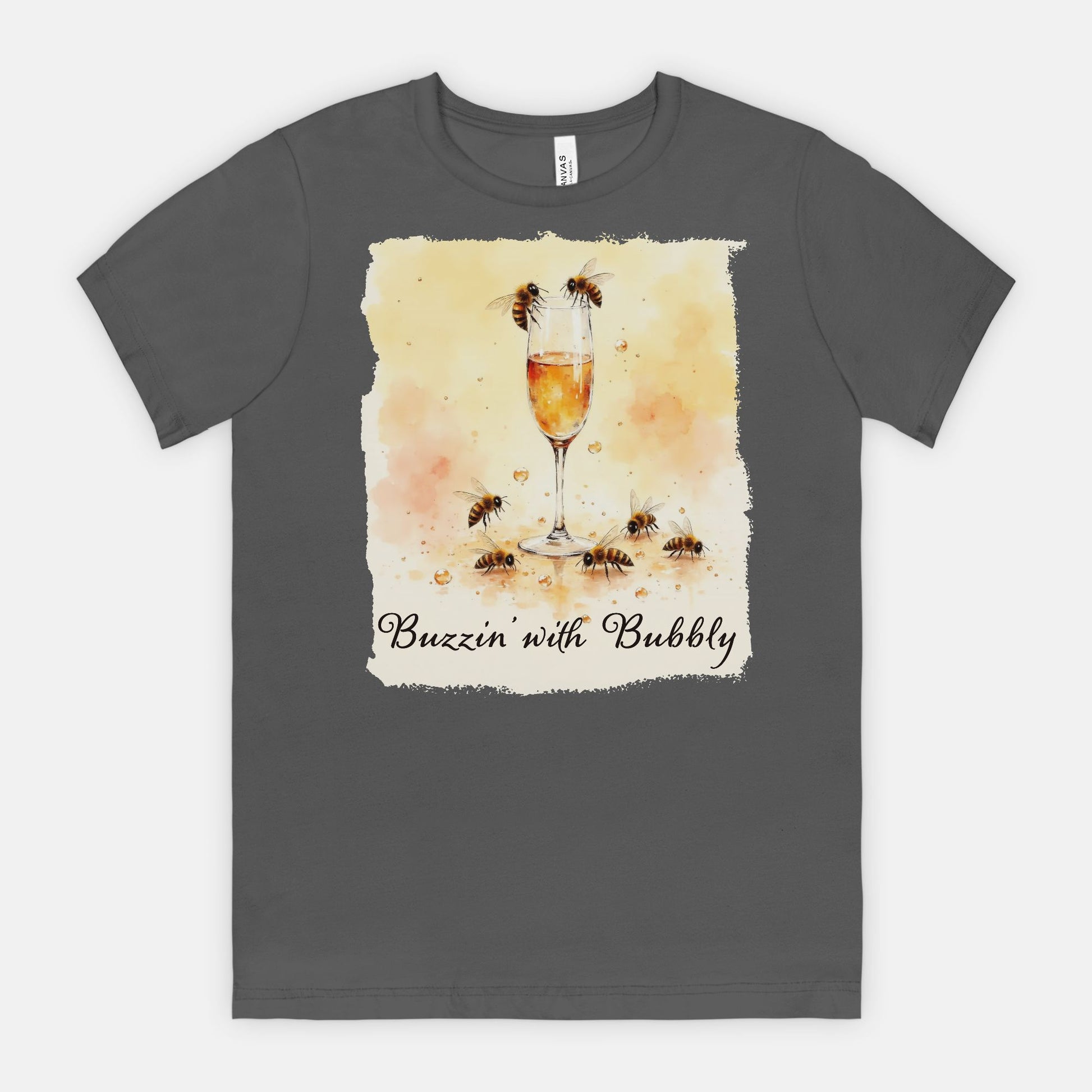 Buzzin’ with Bubbly – Funny Bee Champagne Shirt