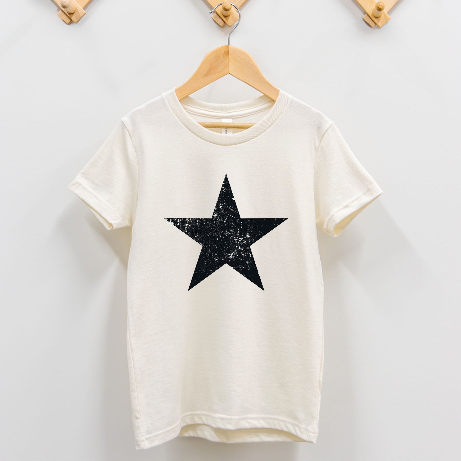 Black Distressed Star Toddler T-Shirt