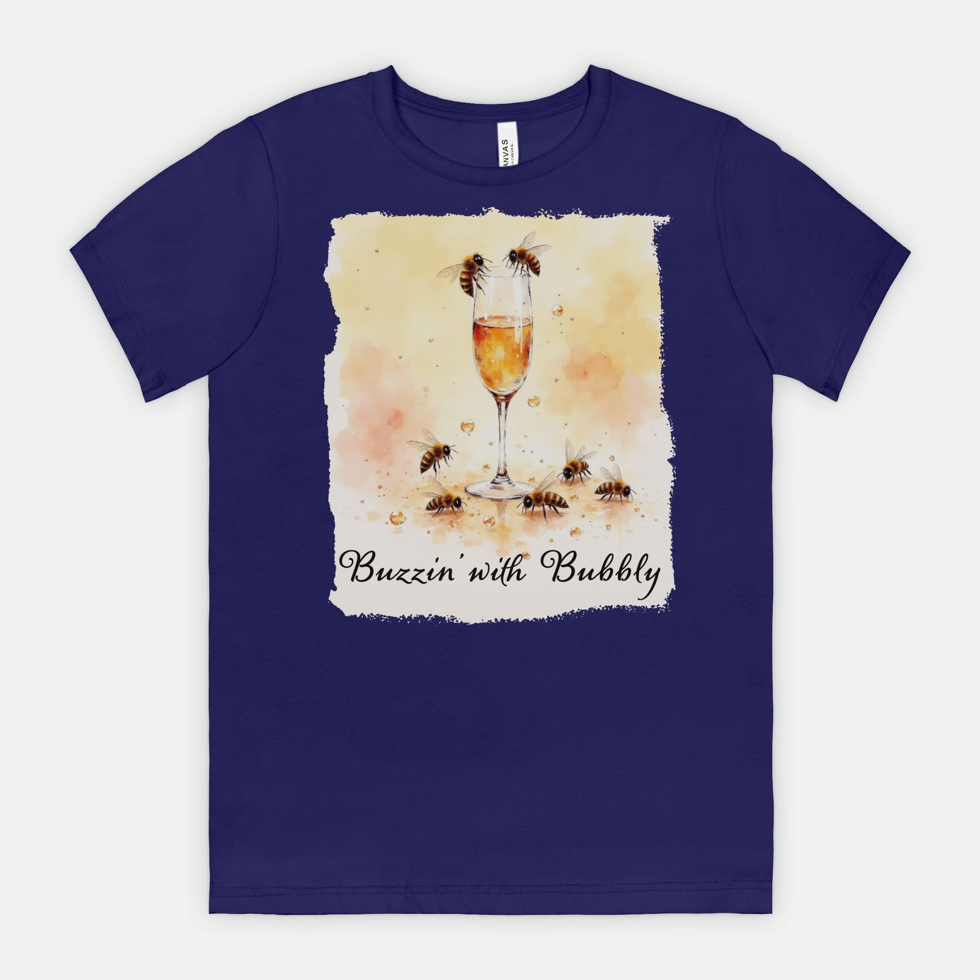 Buzzin’ with Bubbly – Funny Bee Champagne Shirt