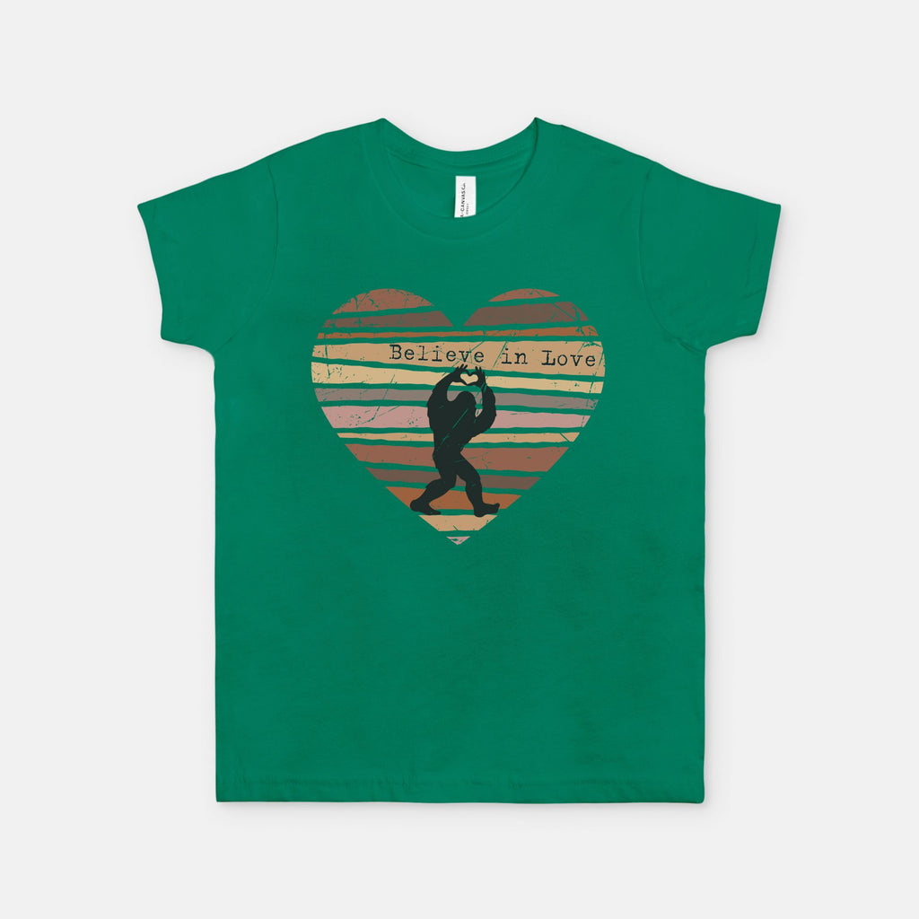 Believe in Love Bigfoot Youth Graphic T-Shirt