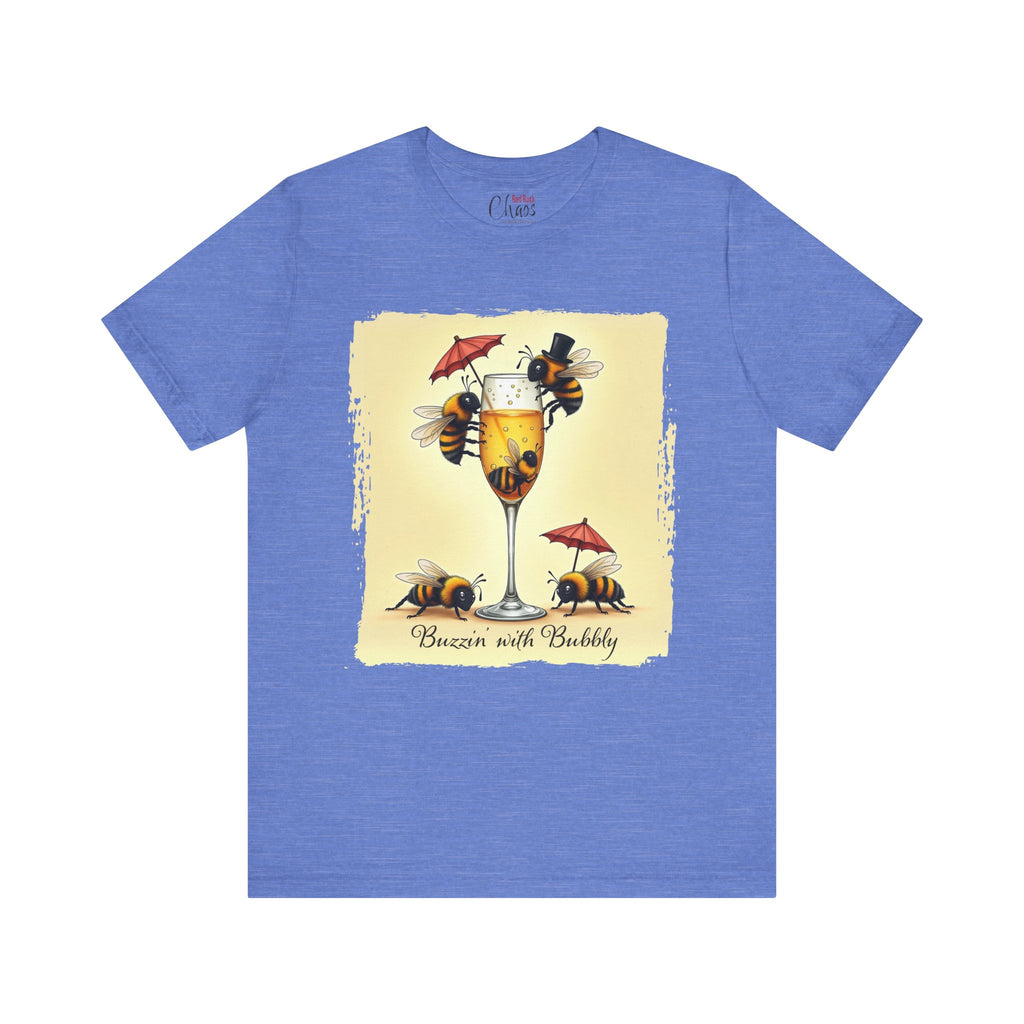 Buzzin’ with Bubbly – Funny Bee Champagne Shirt