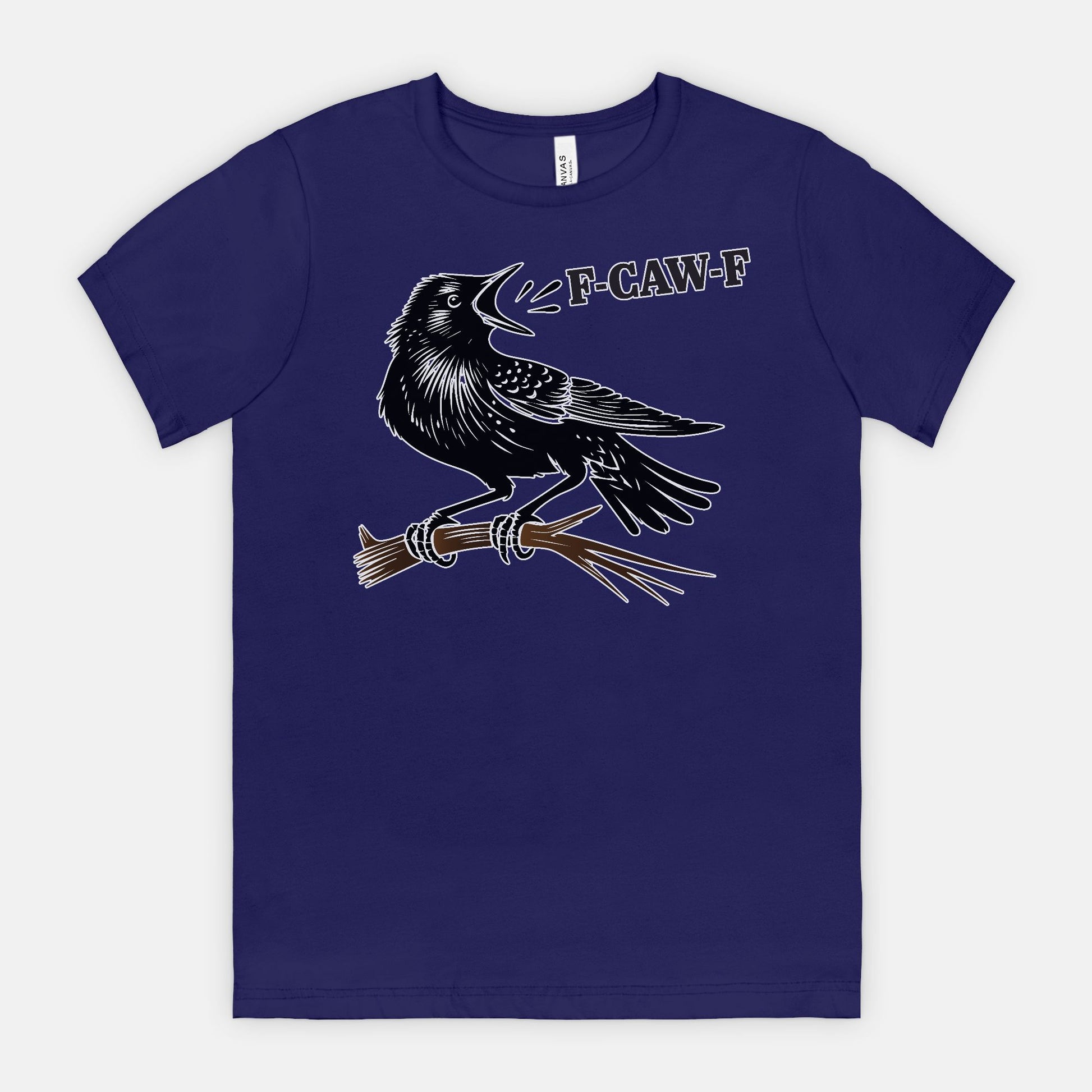 F-CAW-F Crow on Branch Funny Edgy Bird Shirt