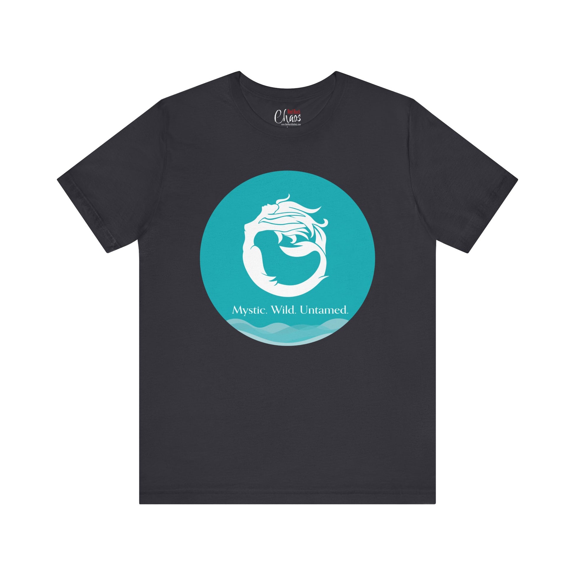 Mystic Wild Untamed Mermaid Circle Tee – Minimalist Ocean Waves Design