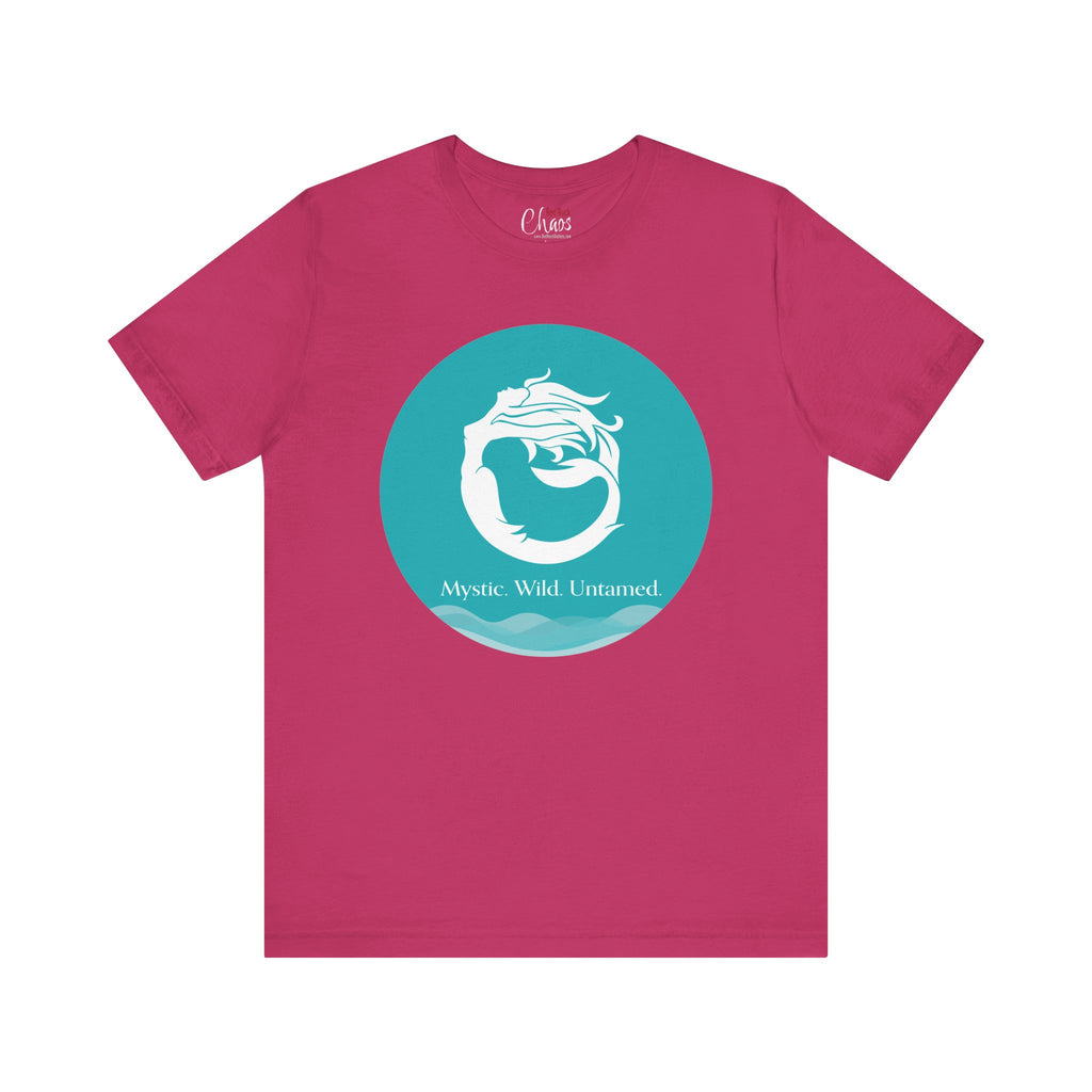 Mystic Wild Untamed Mermaid Circle Tee – Minimalist Ocean Waves Design