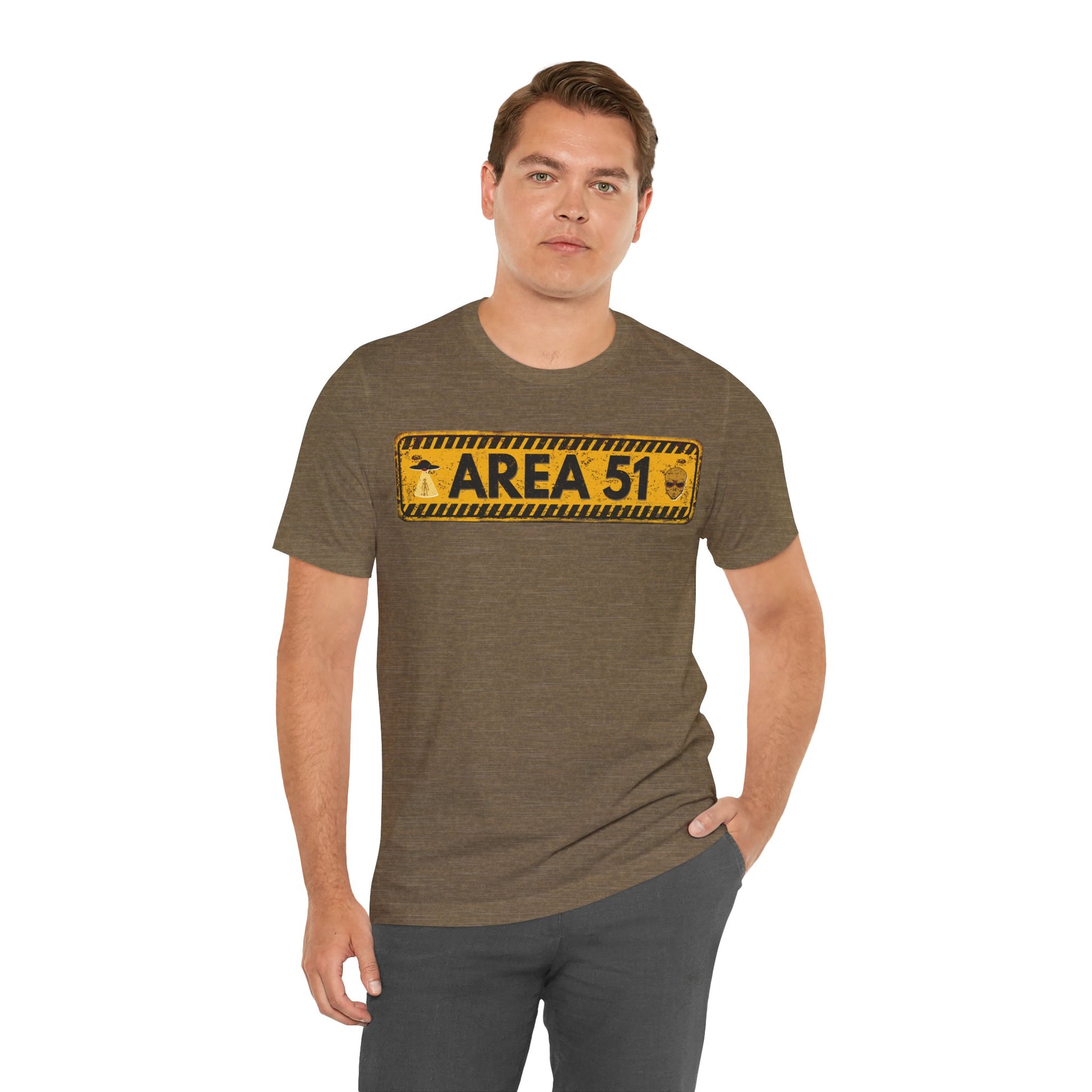 Area 51 Distressed Alien Sign Graphic Tee – Vintage Sci-Fi UFO Shirt