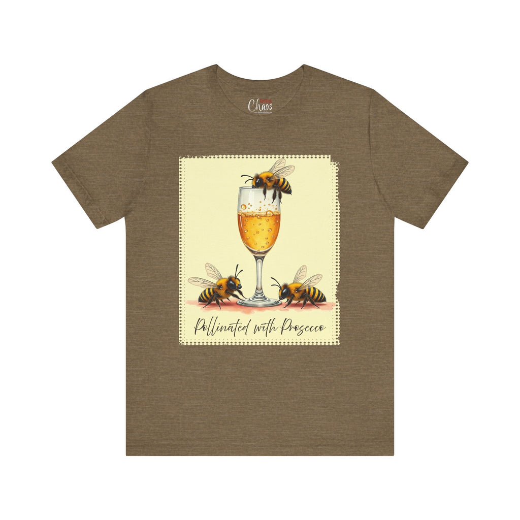Pollinated with Prosecco – Cute Funny Bee Pun Tee