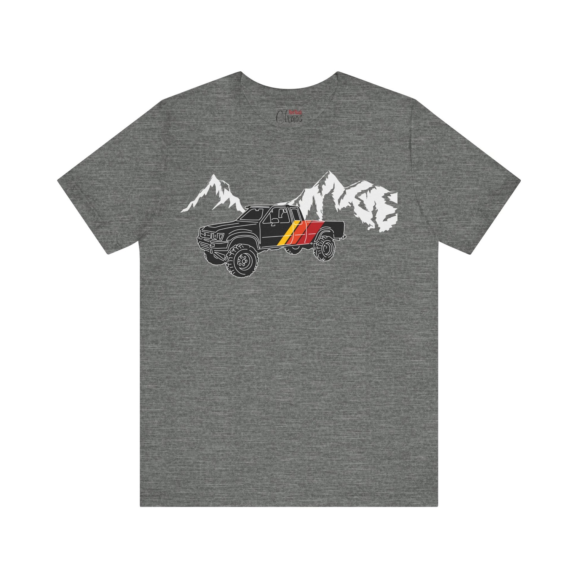 Retro Black Toyota Truck with Mountains