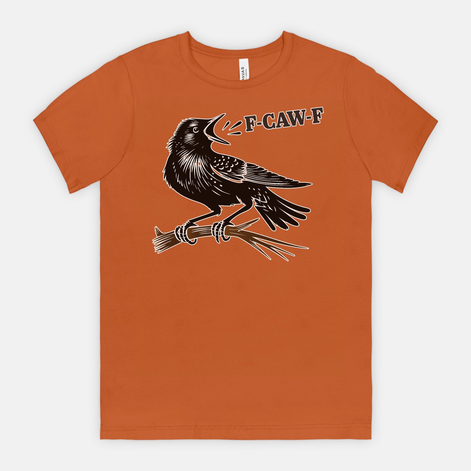 F-CAW-F Crow on Branch Funny Edgy Bird Shirt
