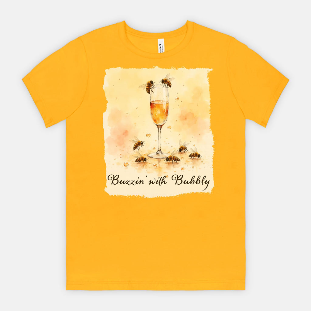 Buzzin’ with Bubbly – Funny Bee Champagne Shirt