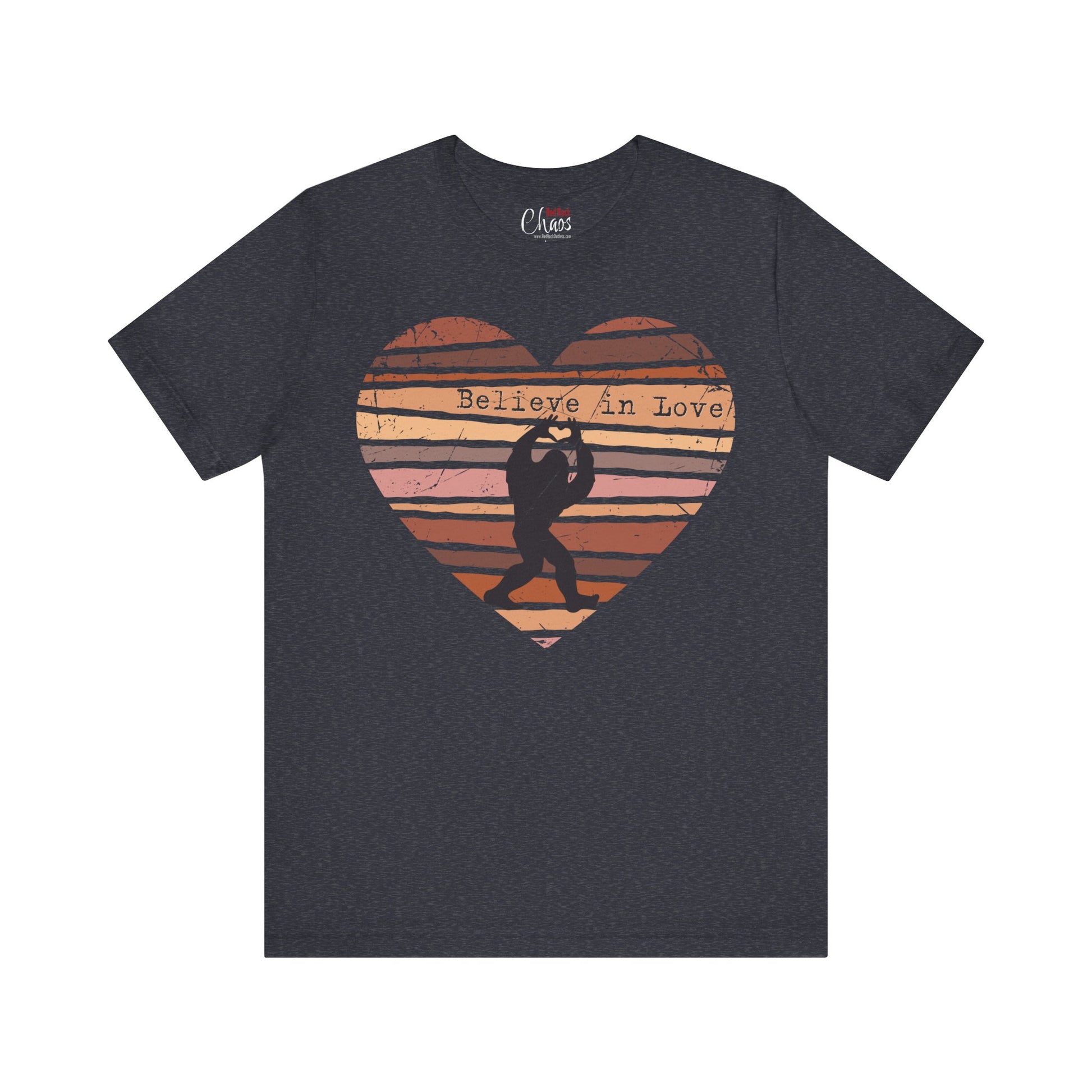 Believe in Love Bigfoot Retro Heart