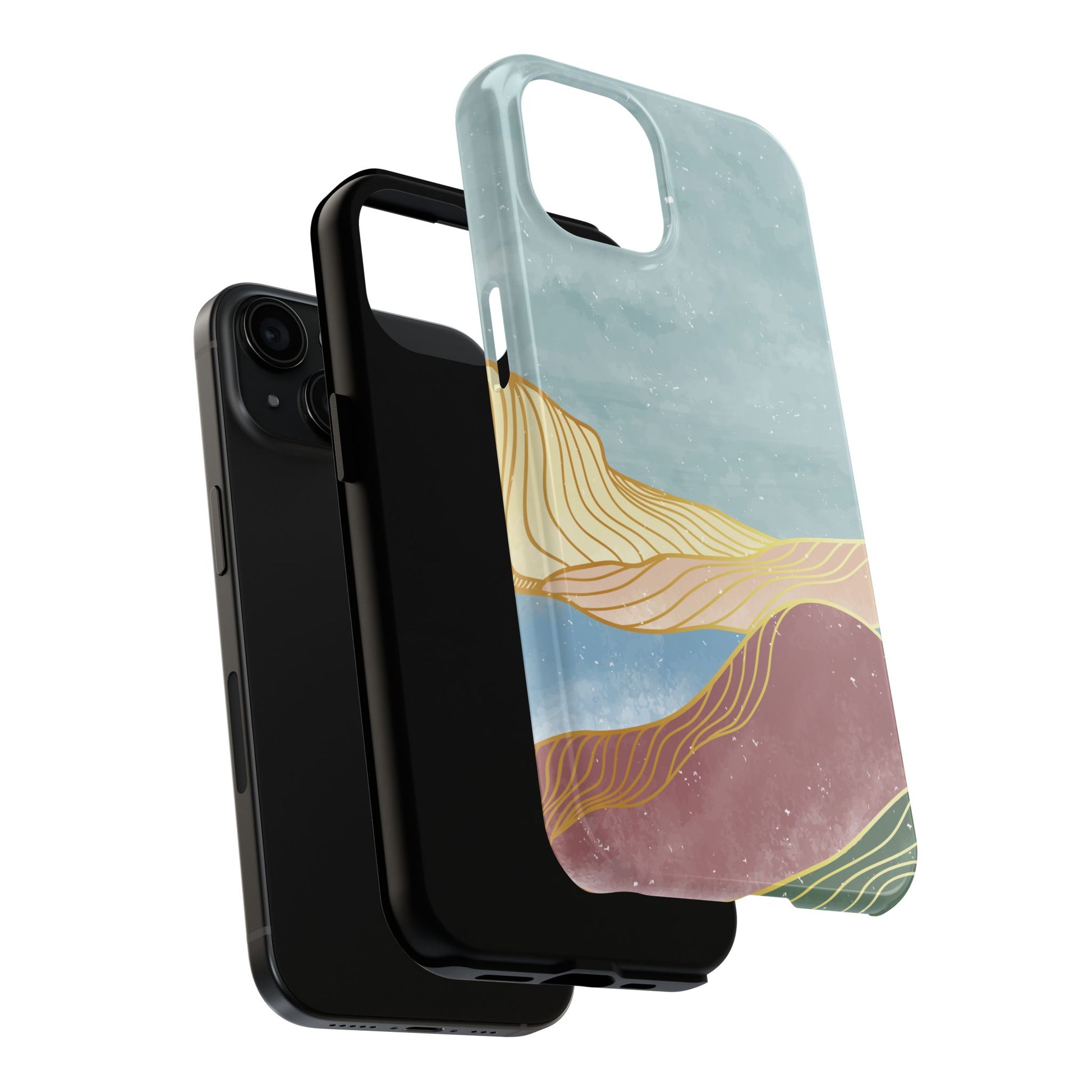 Abstract Mountain Blue Skies scene Phone Case