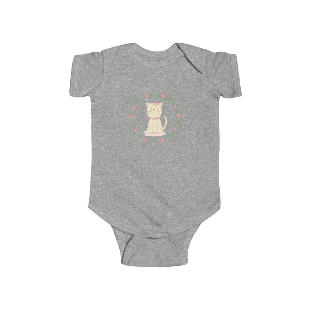 Floral Baby Cat Onesie – Hand-Drawn Cutie in Bloom