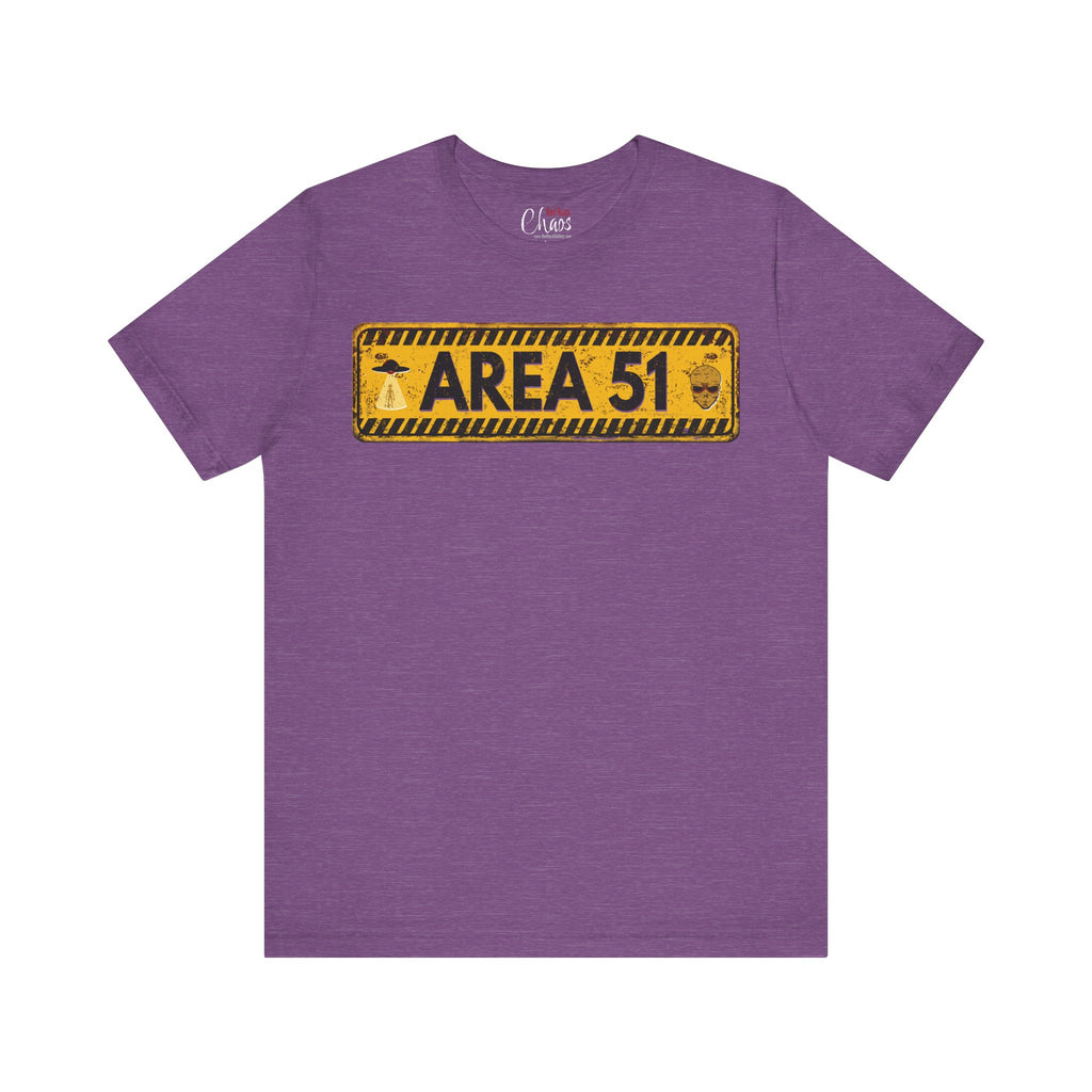 Area 51 Distressed Alien Sign Graphic Tee – Vintage Sci-Fi UFO Shirt