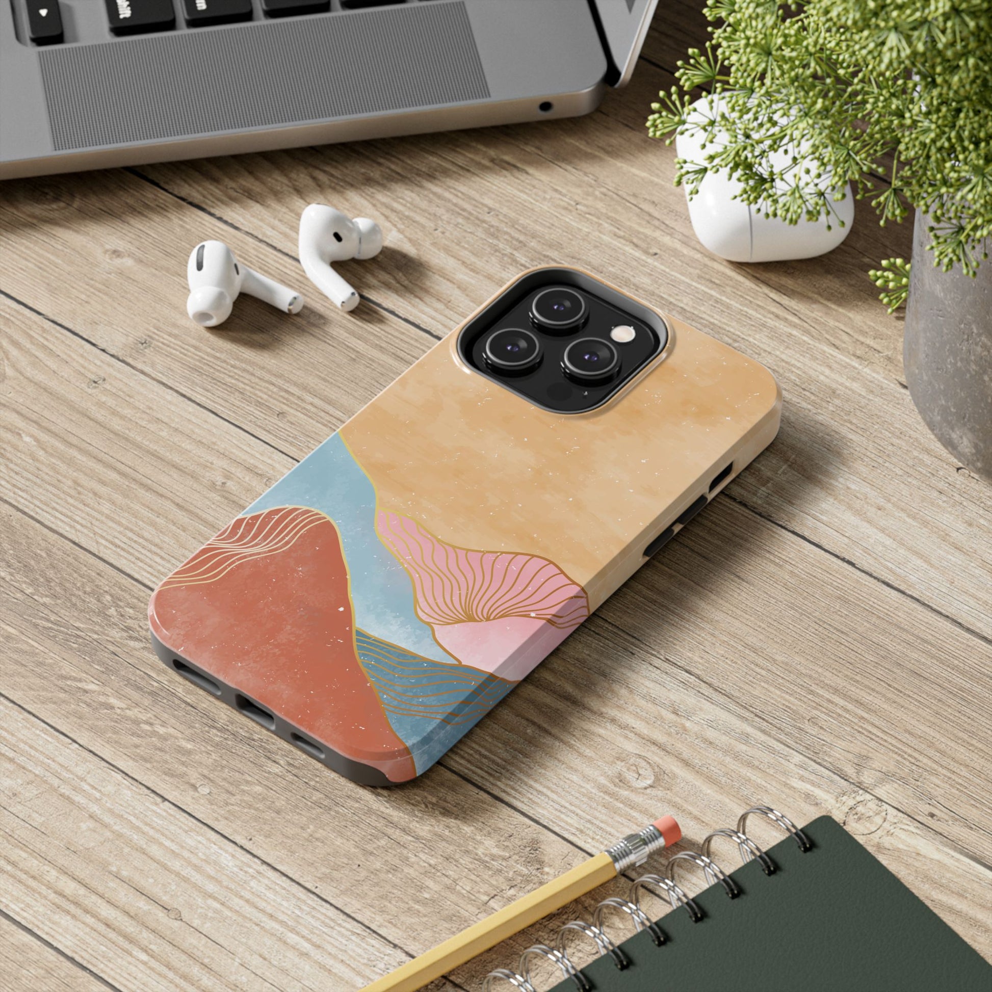 Golden Horizon Abstract Mountain Phone Case