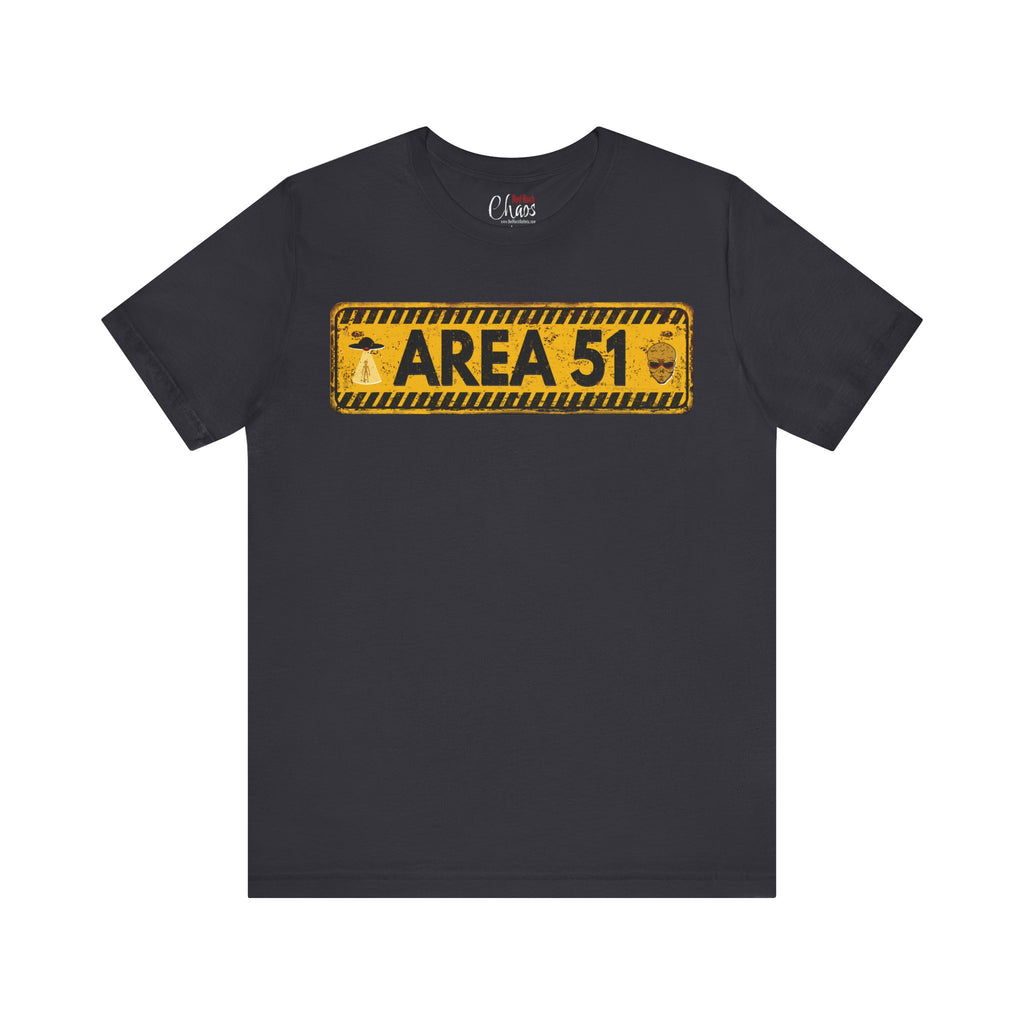 Area 51 Distressed Alien Sign Graphic Tee – Vintage Sci-Fi UFO Shirt