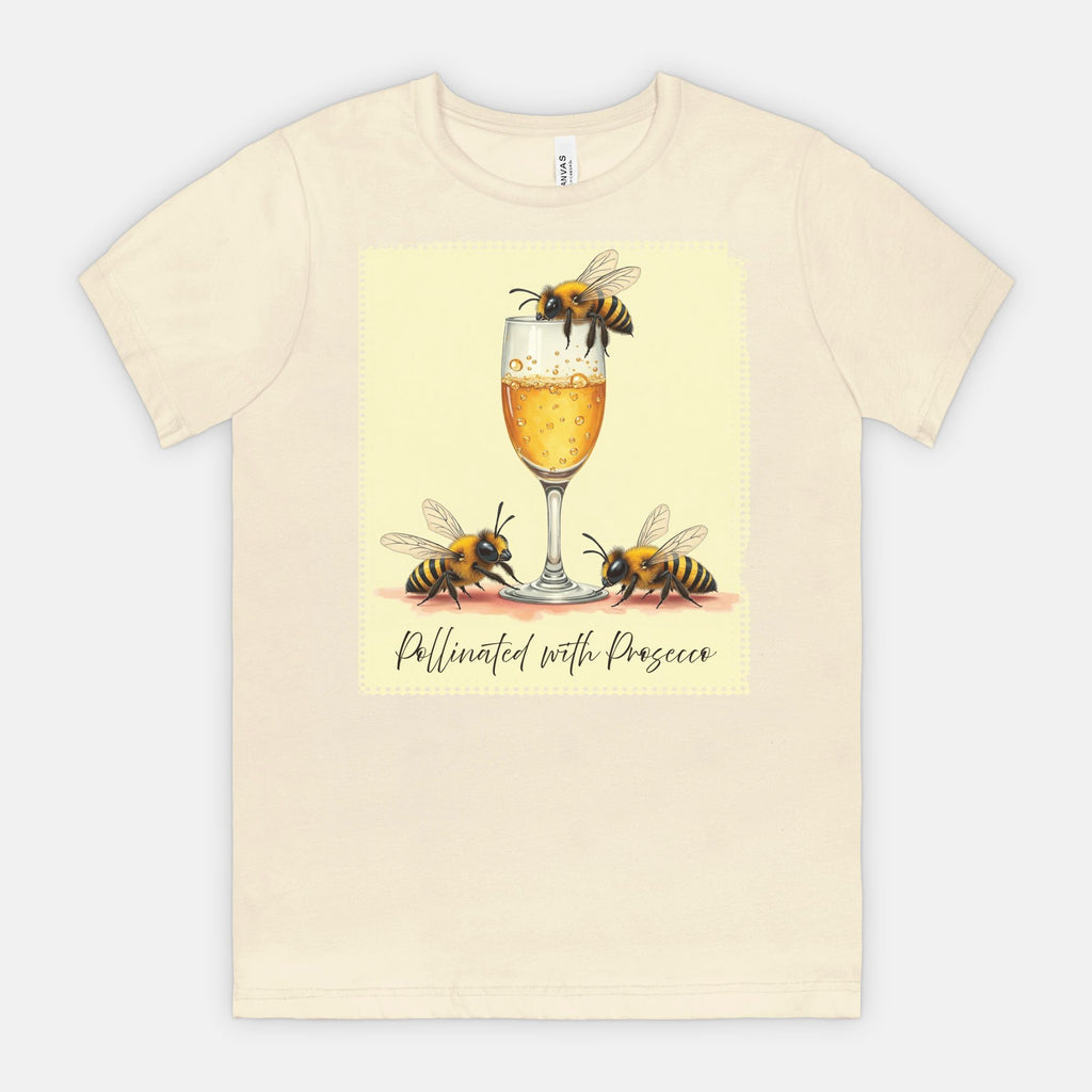 Pollinated with Prosecco – Cute Funny Bee Pun Tee