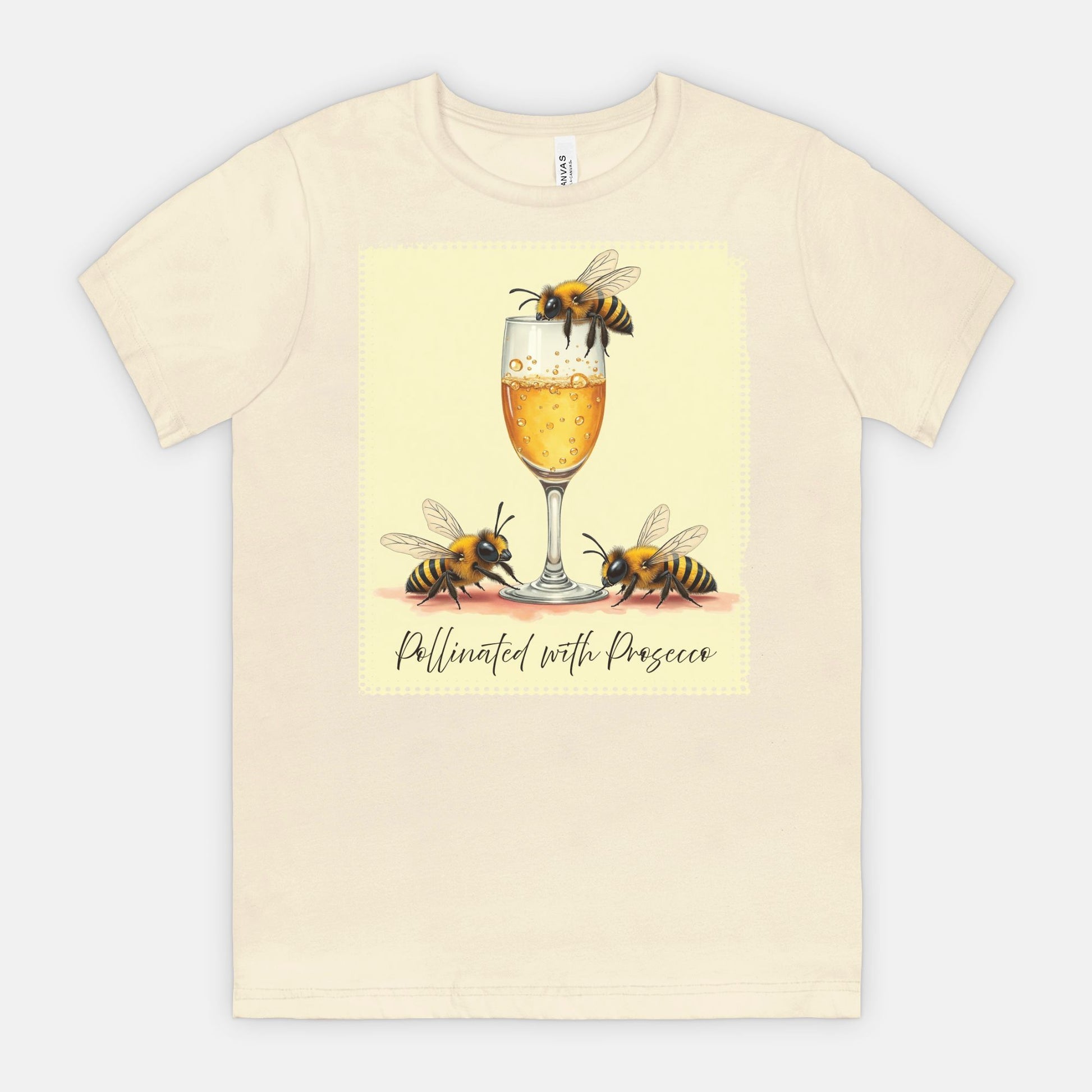 Pollinated with Prosecco – Cute Funny Bee Pun Tee