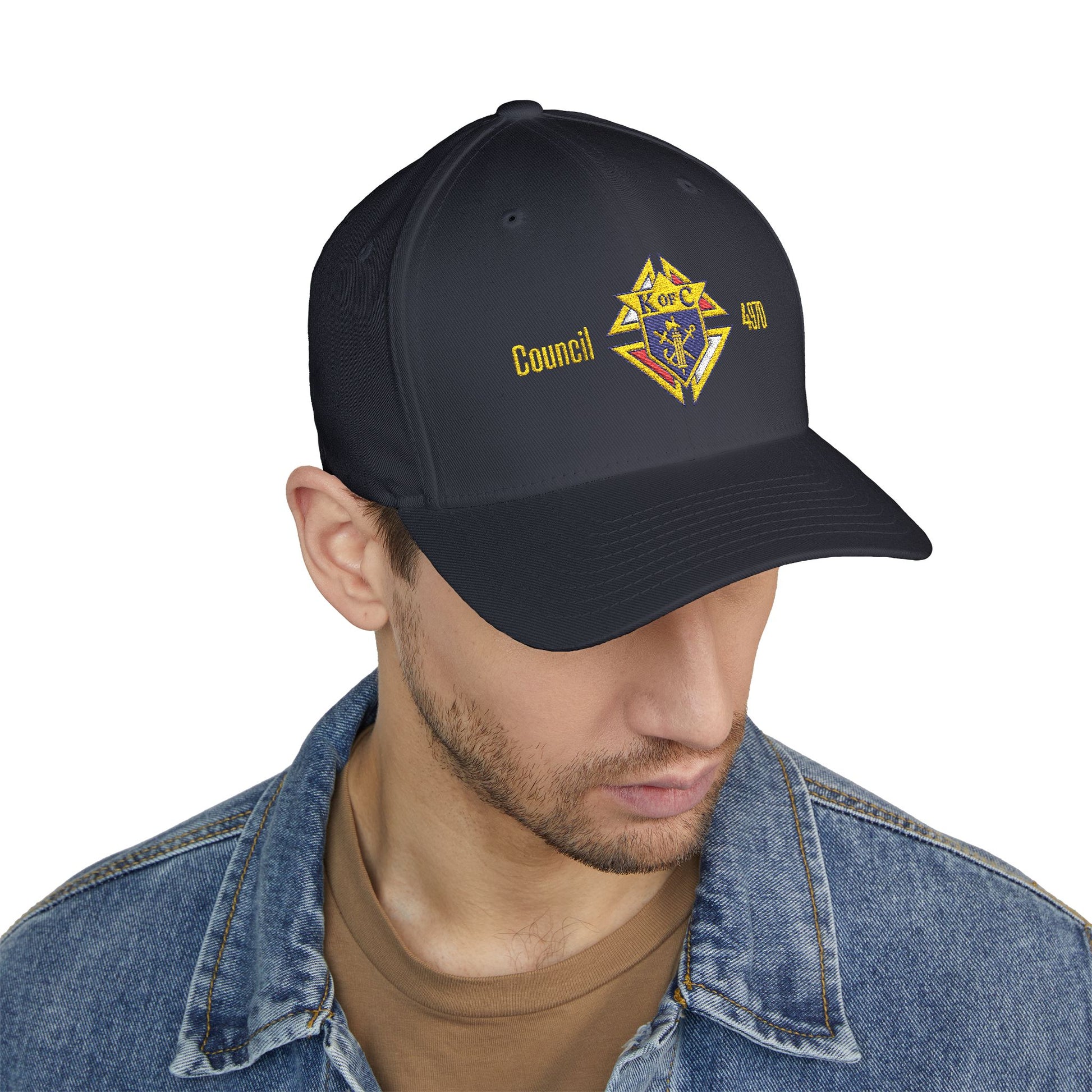 K of C Council 4970 Closed-Back Structured Cap with Custom Embroidery