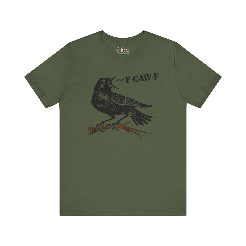 F-CAW-F Crow on Branch Funny Edgy Bird Shirt