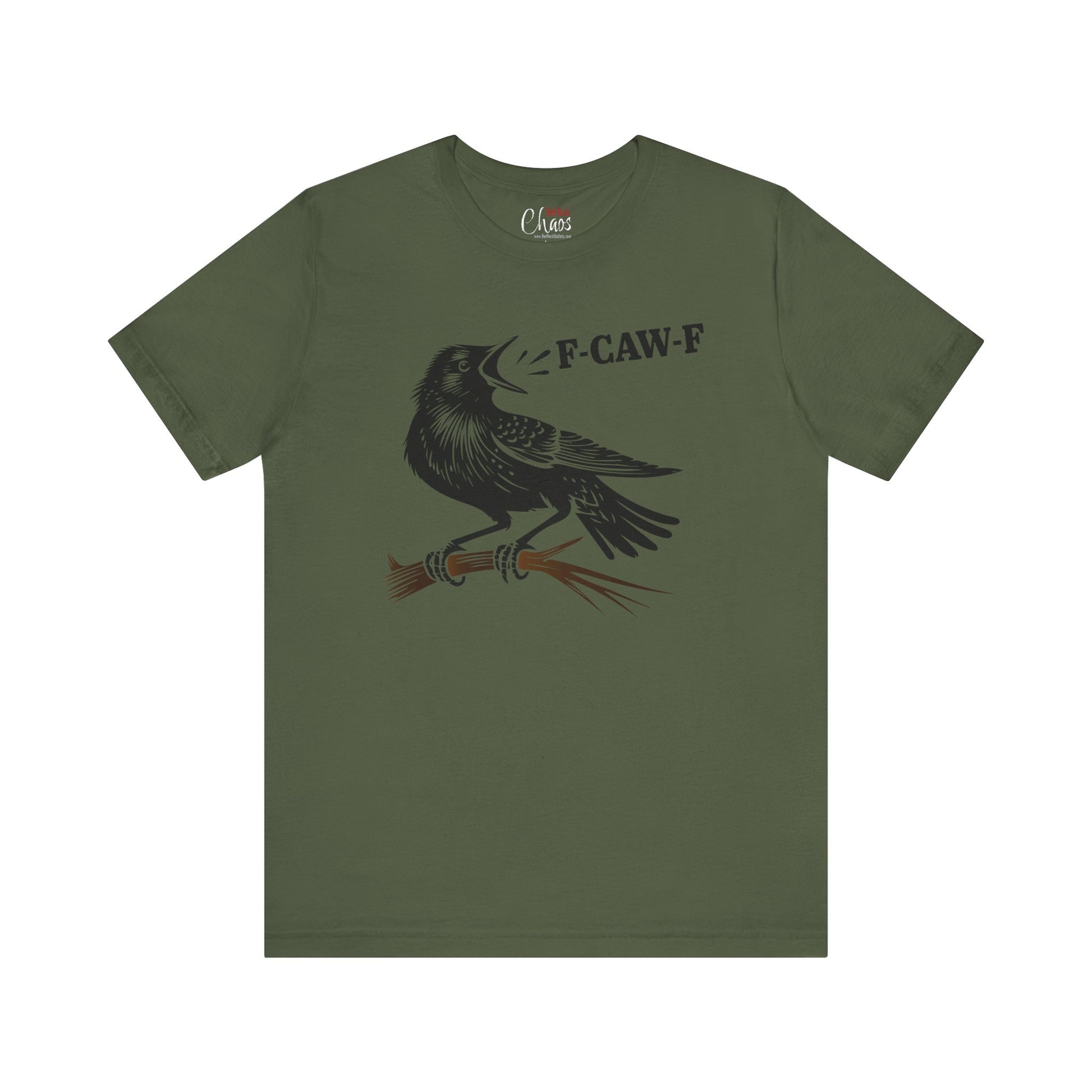 F-CAW-F Crow on Branch Funny Edgy Bird Shirt