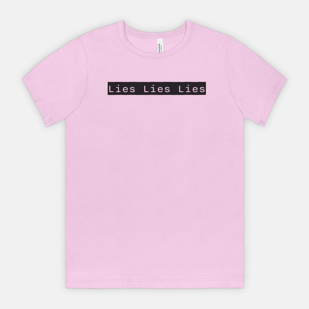 Lies Lies Lies Black Box T-Shirt — Bold Minimalist Statement Tee