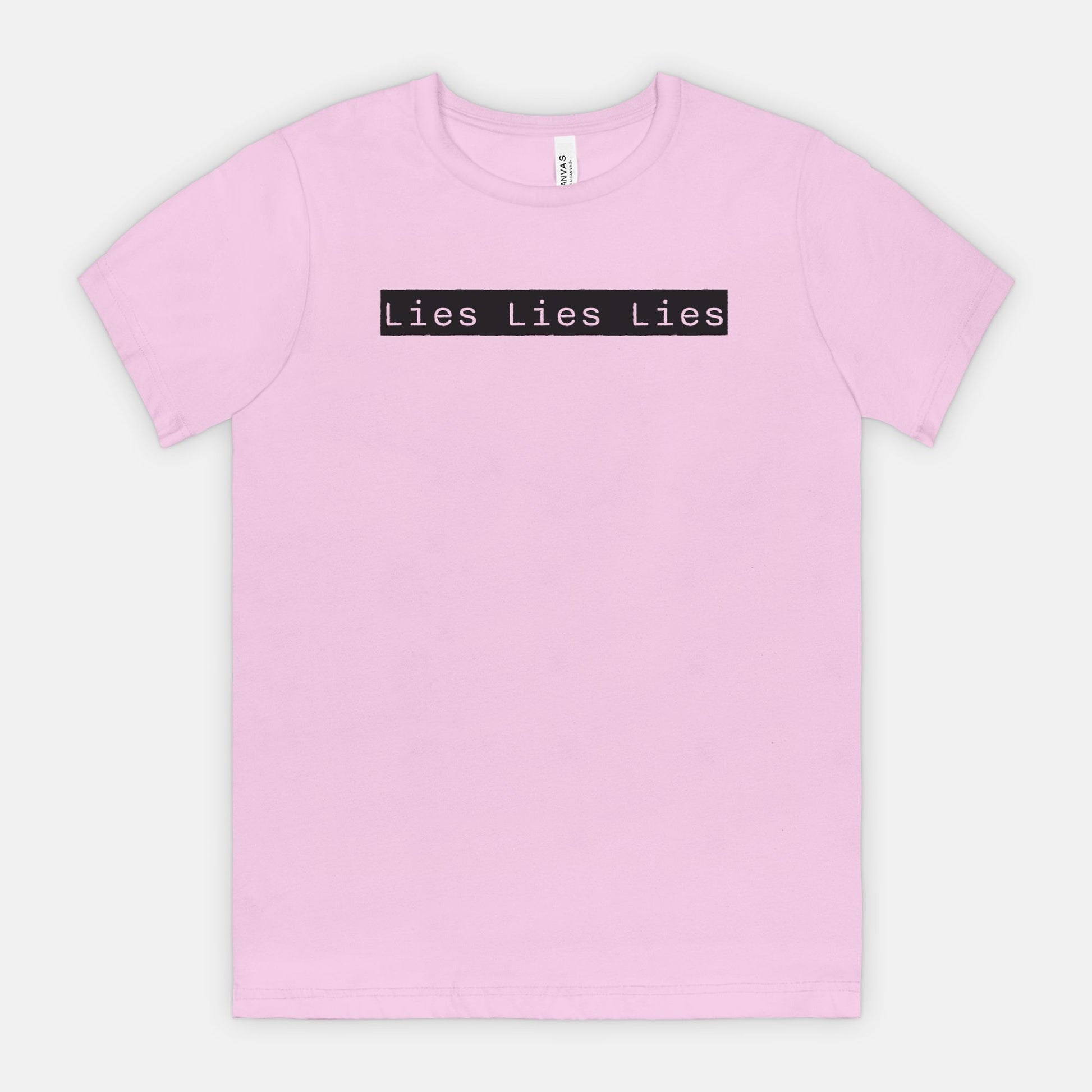 Lies Lies Lies Black Box T-Shirt — Bold Minimalist Statement Tee