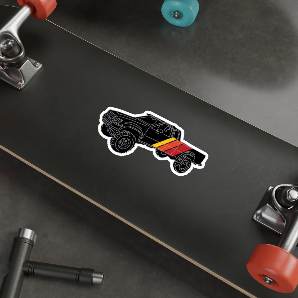 Retro Black Toyota Truck Die-Cut Stickers
