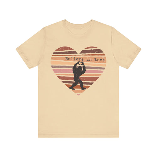 Believe in Love Bigfoot Retro Heart