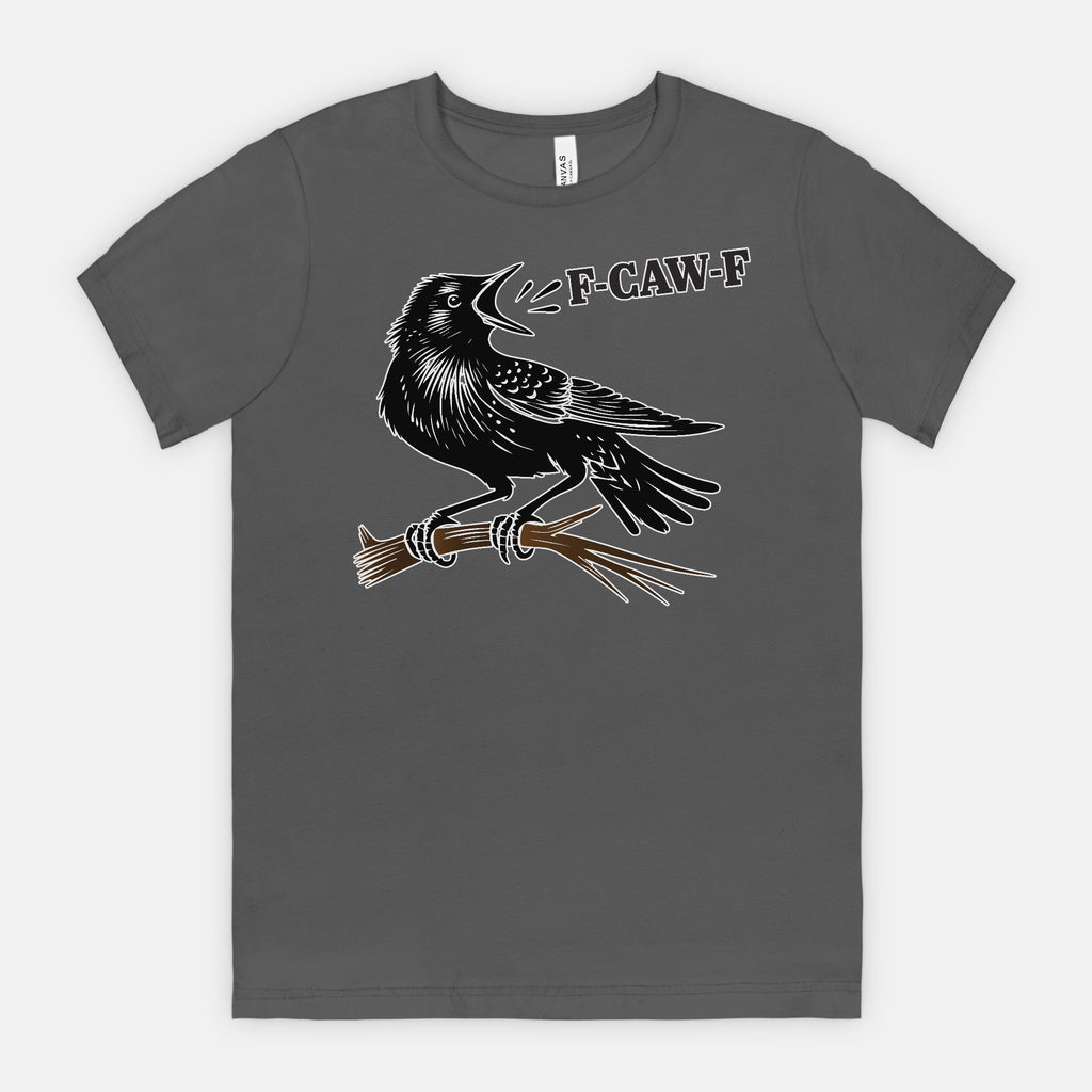 F-CAW-F Crow on Branch Funny Edgy Bird Shirt