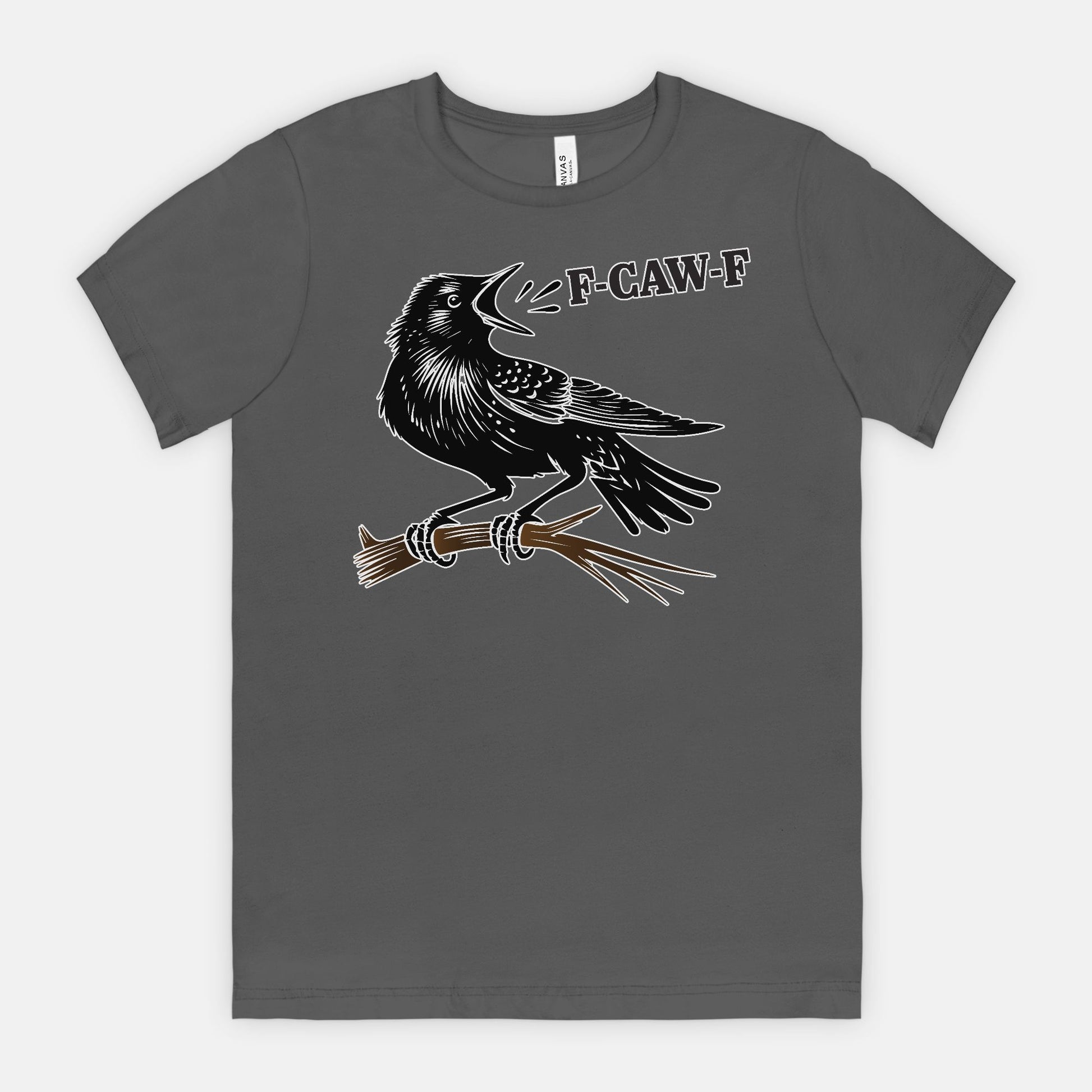 F-CAW-F Crow on Branch Funny Edgy Bird Shirt
